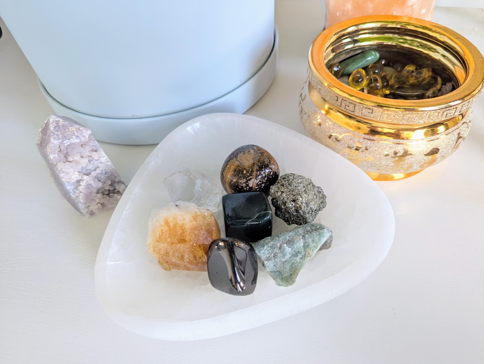 Polished Selenite Charging Bowl 6″