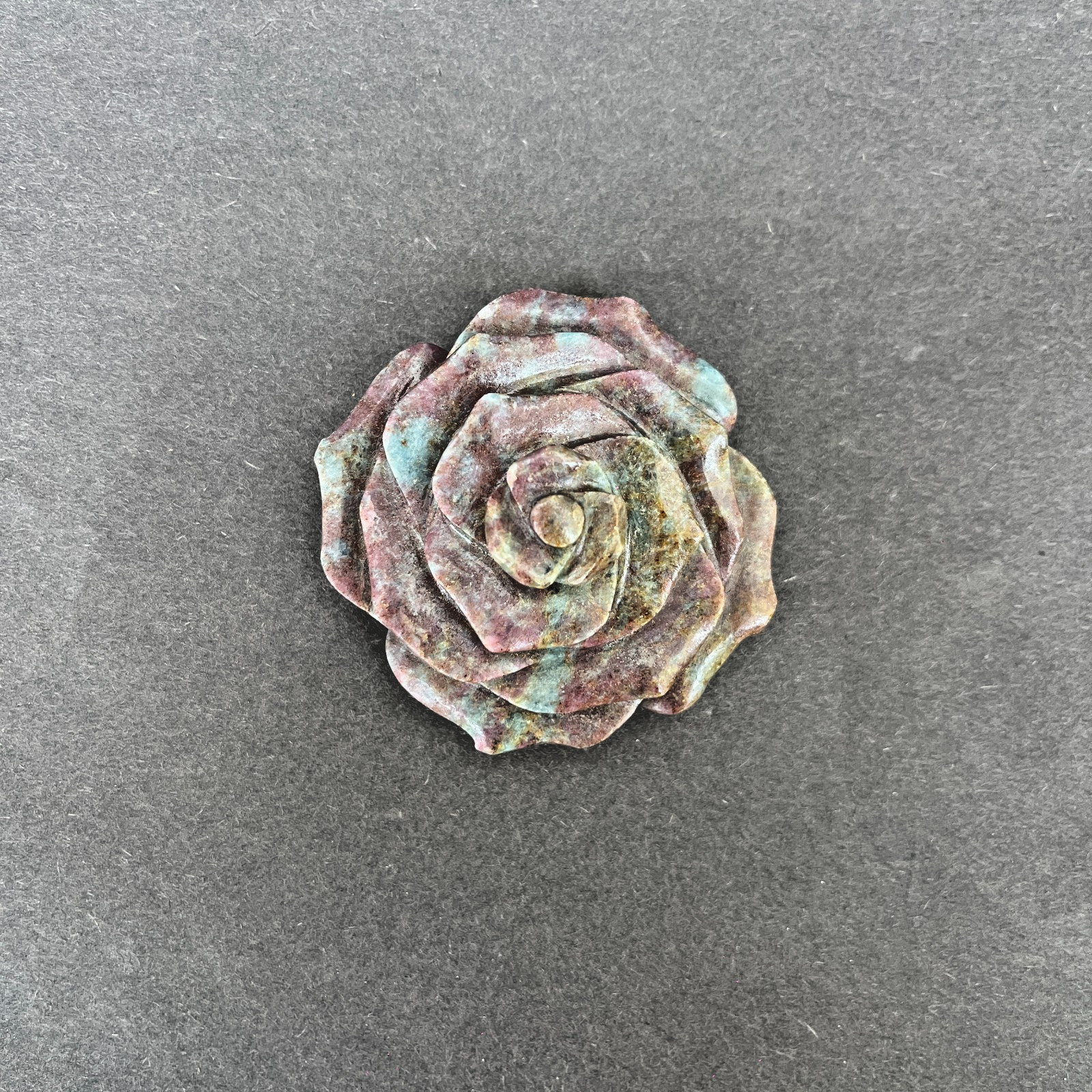 Premium Ruby Kyanite Flower Carving 66mm Sculpture Natural Healing Crystal 170g