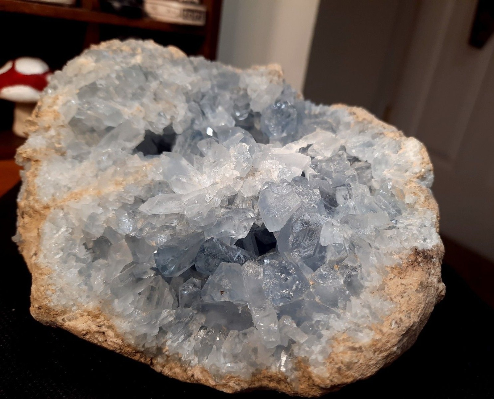 5.19 lb Madagascar High-Grade Blue Celestite Quartz Crystal Geode Cluster
