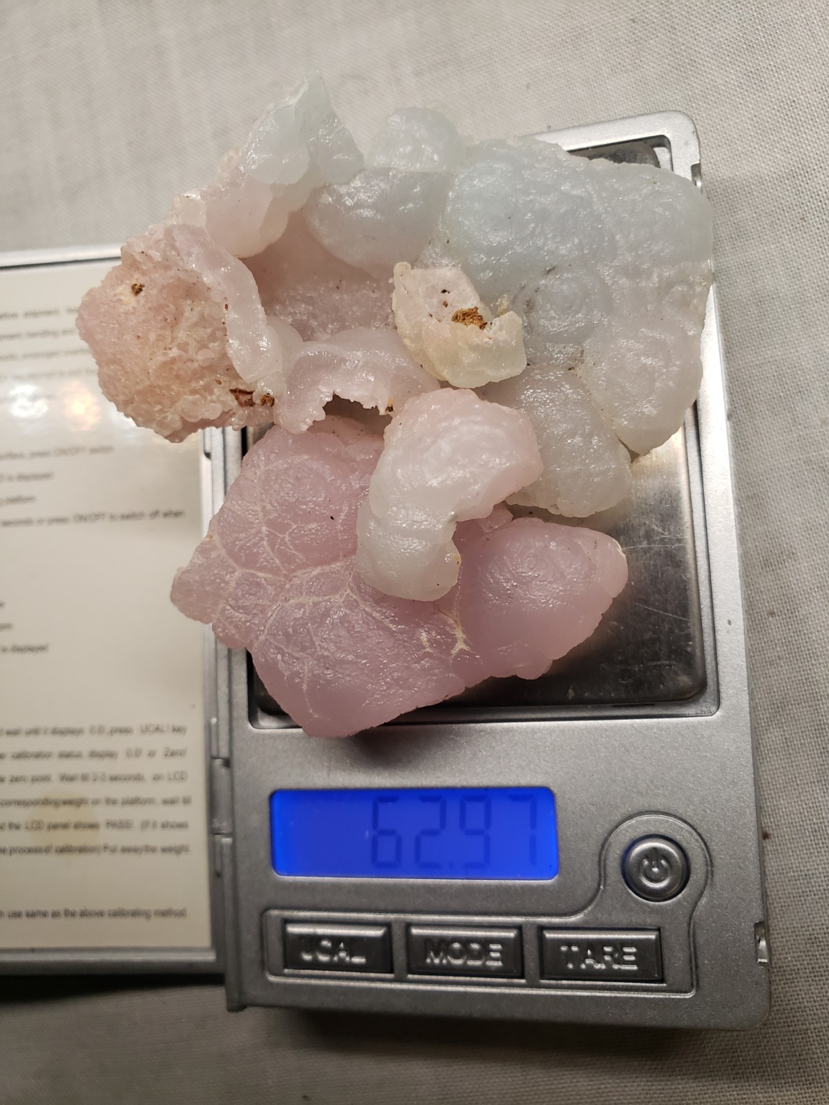 4 – Pink Chalcedony Rose Specimen Lapidary Rough, Display Pieces 62g