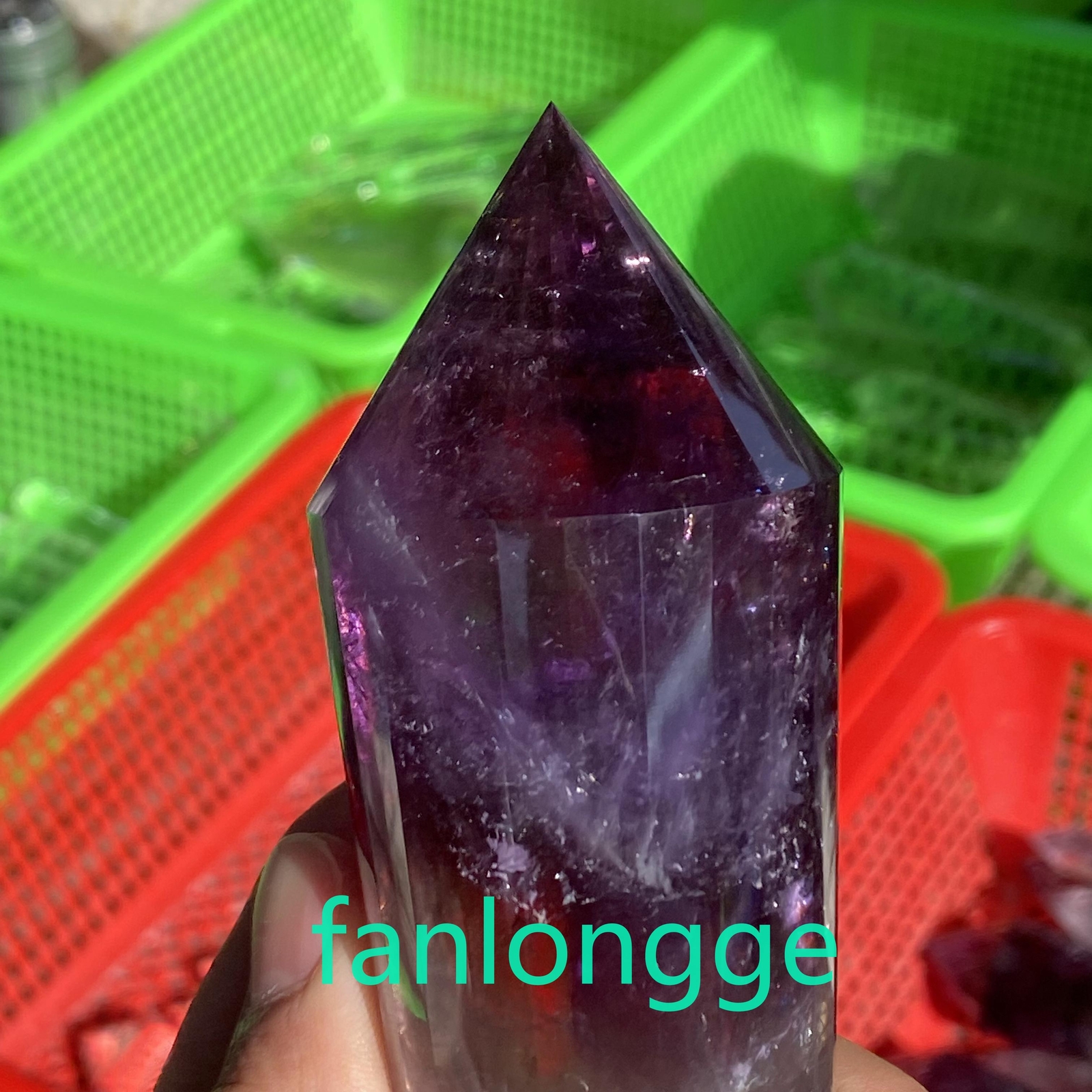 Top 6.9in Quality 24 Sided Clear Vogel Quartz Crystal Wand Poin Reiki 1pcs