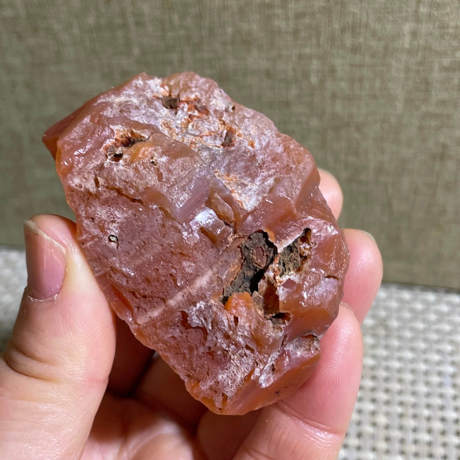 108g Raw Carnelian Stone Rough Red Agate Gemstone Mineral Specimen
