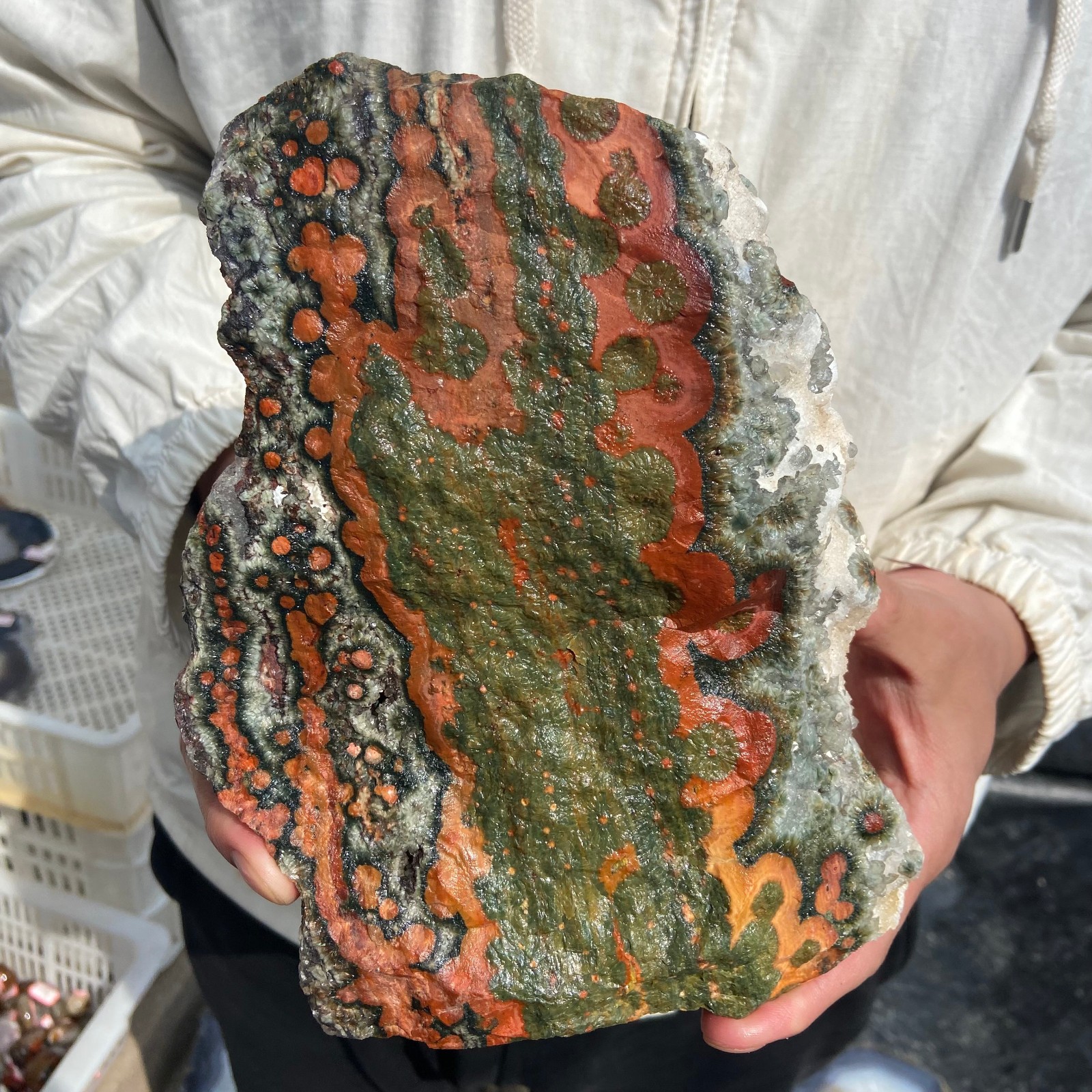 8lb Rare Natural colourful ocean jasper quartz crystal rough mineral specimen