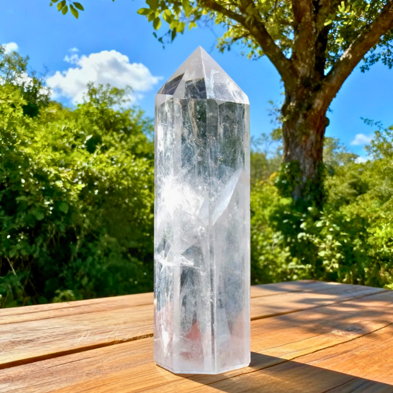 Natural Clear Quartz Crystal Tower Obelisk Reiki Healing Mineral Specimen Decor