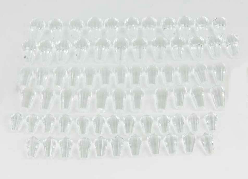 Faceted Icicle Drop Prism Crystals Mixed Lot/Sizes (71 pc) Flat Top No Holes