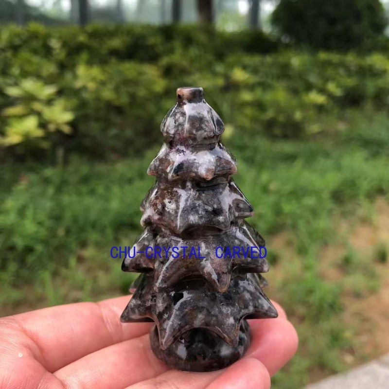‌Natural Crystal Christmas Tree Handmade Quartz Carving Holiday Gift for Family‌