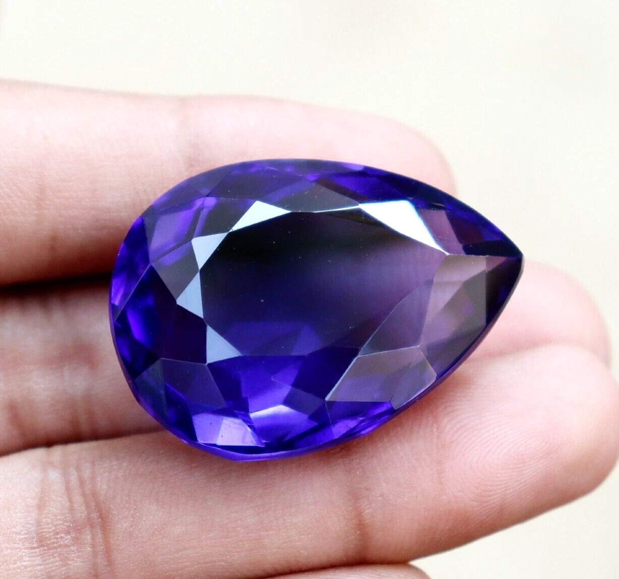 Natural Purple Amethyst Certified Gemstone Loose Gemstone Pear Shape 63 Ct