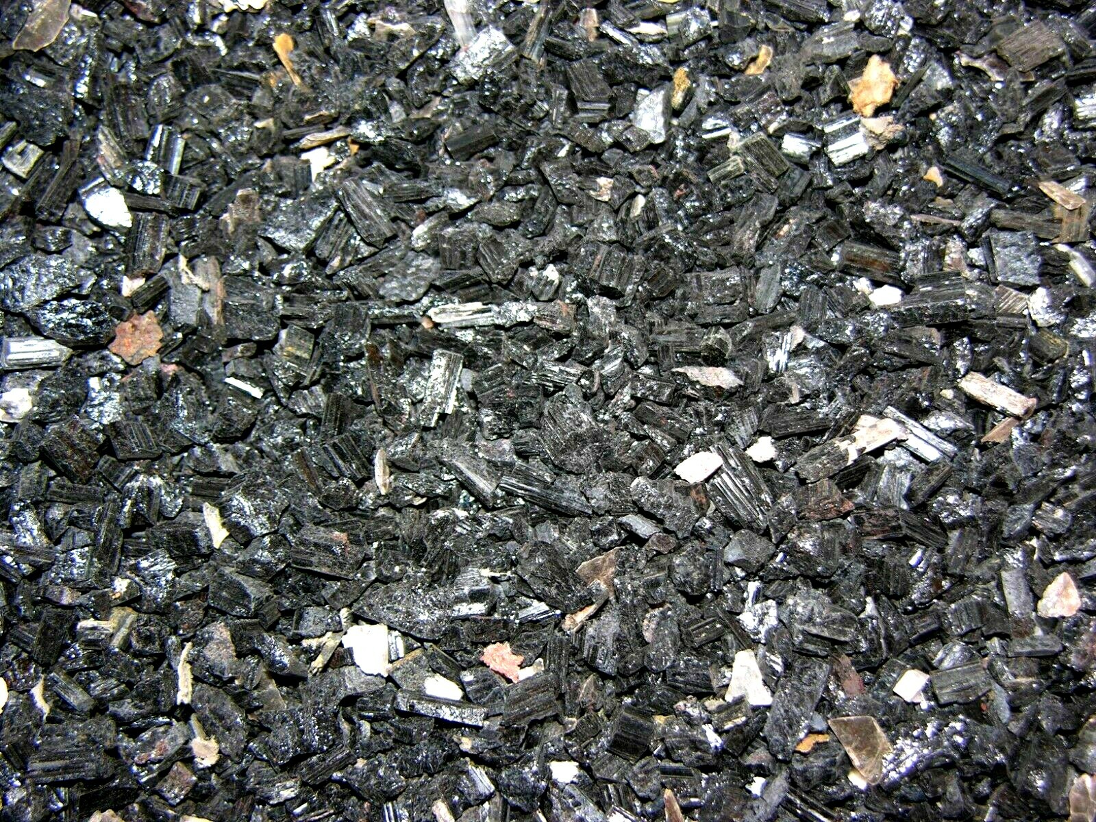 Black Tourmaline crystal Brazil small bottom of barrel 2 to 6mm 1/4 pound