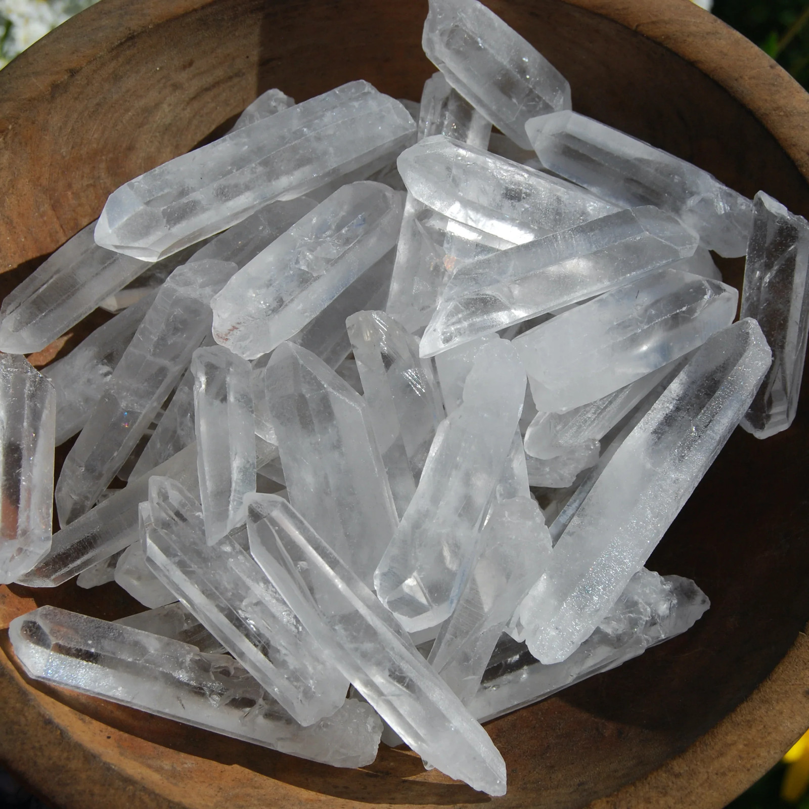 Raw Clear Quartz Crystal Points, 1in to 3in Rainbow Filled Clear Quartz Crystals