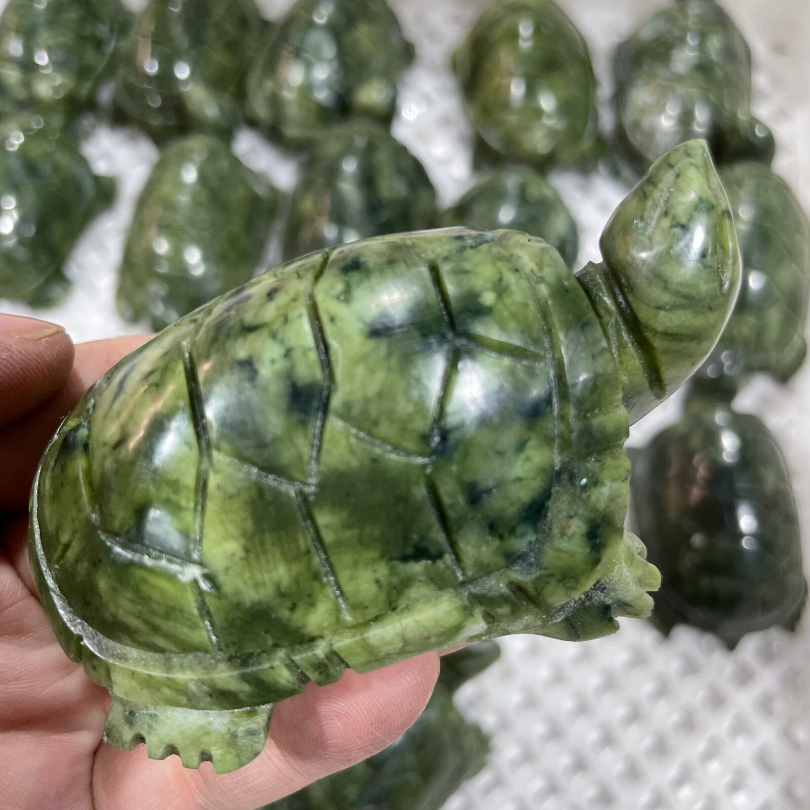 1pcs wholesale Rare Afghan jade carved turtle statue House garden decor