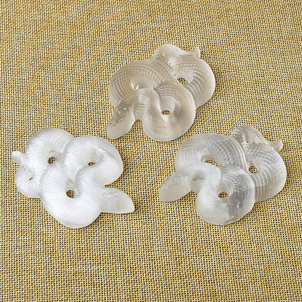 3″ Natural Selenite Snake Skull Carved Quartz Crystal Skull Reiki Healing 1/2Pcs