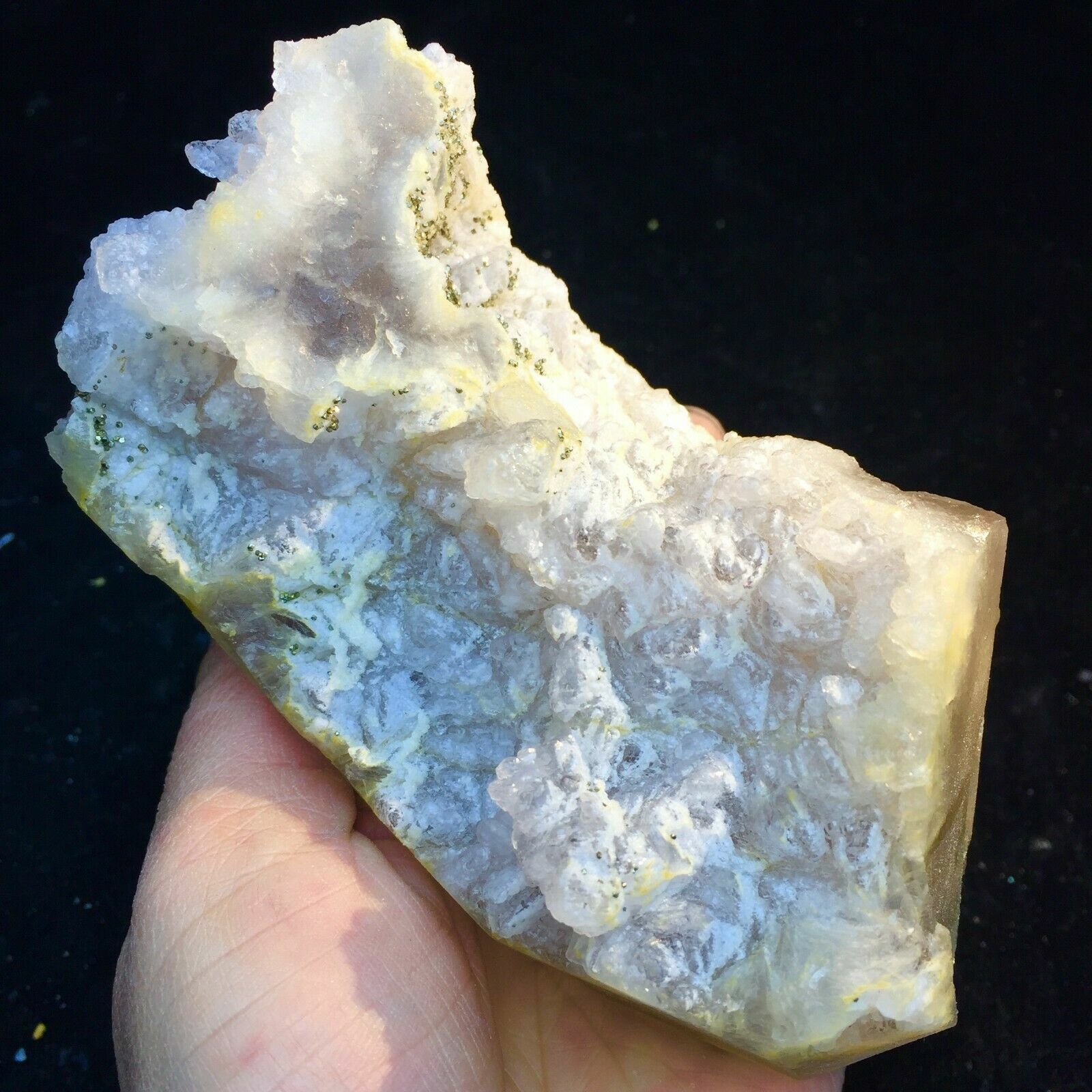 1.6 LB Natural Shiny Pyrite Based on the Purple Spherical Fluorite Crystal
