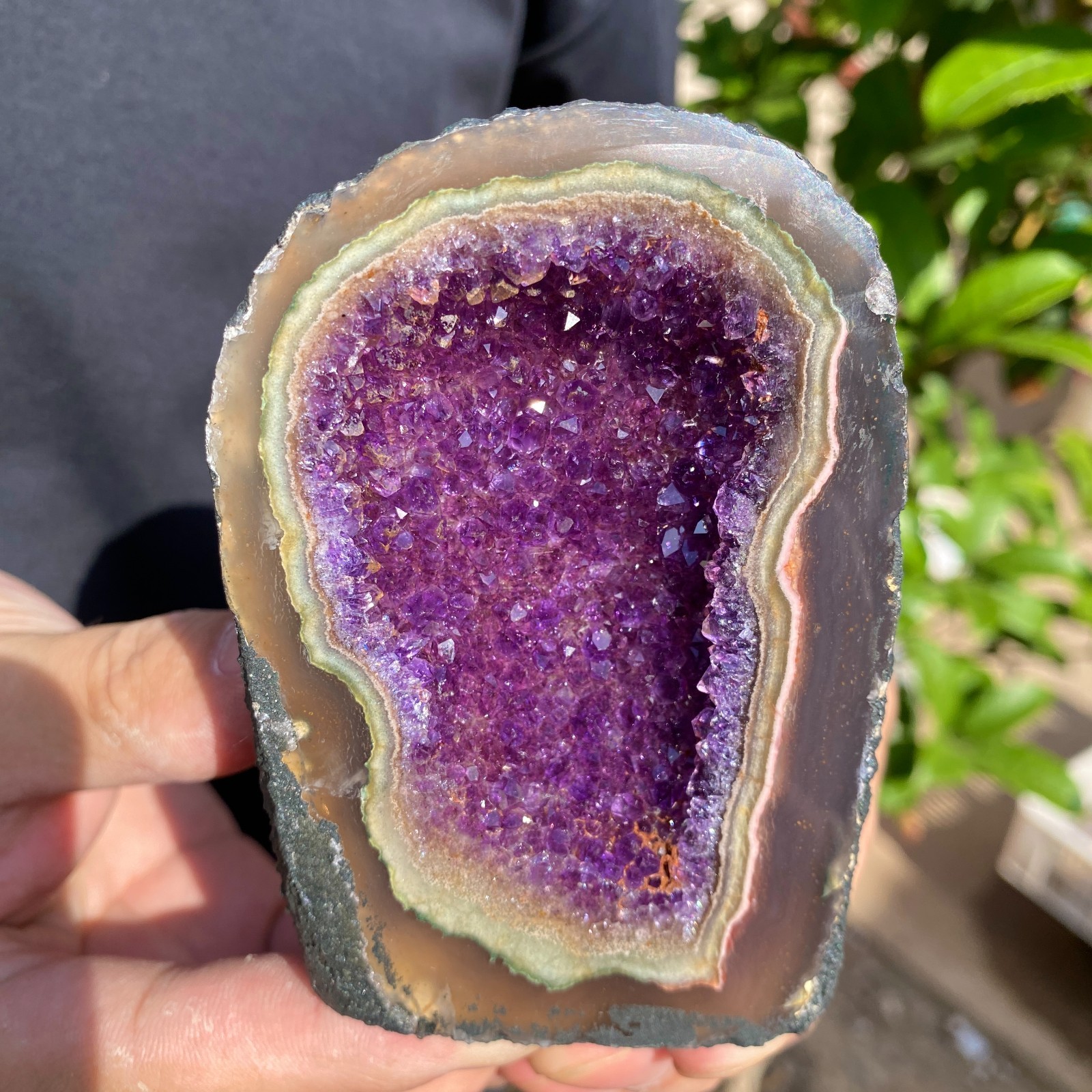 300G Natural Amethyst geode quartz cluster crystal specimen Healing