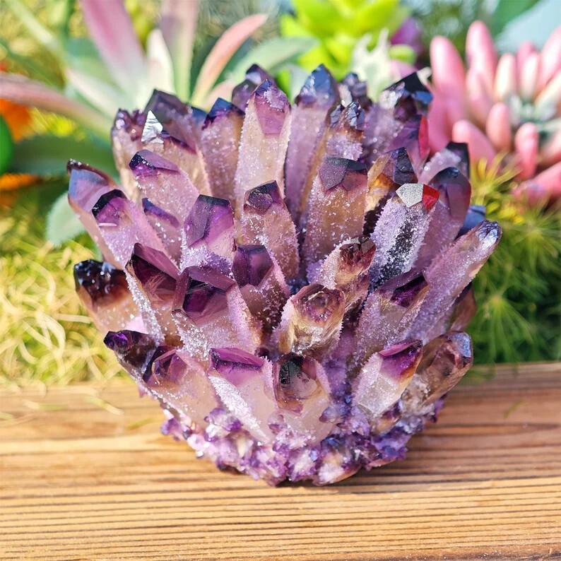 300G+ New Find Large Crystal Amethyst Phantom Cluster Healing Rocks Specimens