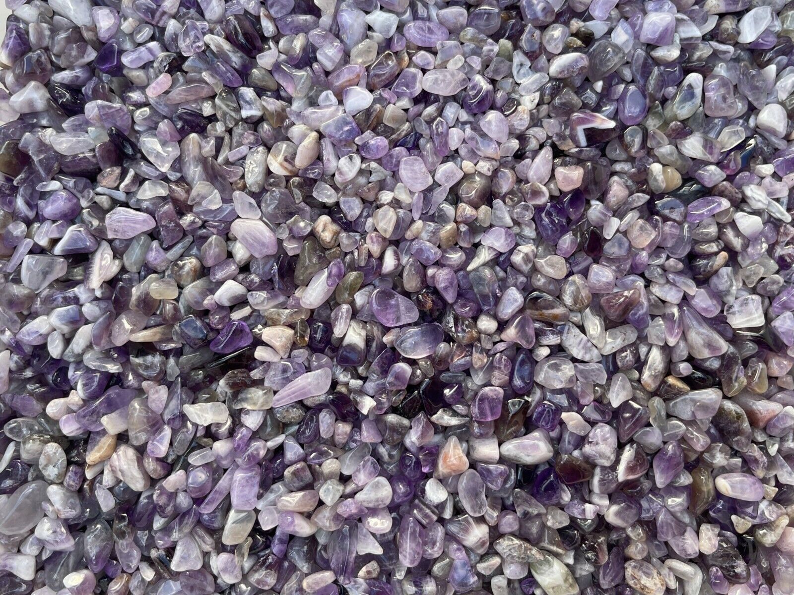 Grade A++ Chevron Amethyst Semi Tumbled Gemstone Chips 5-13mm,Wholesale Bulk Lot