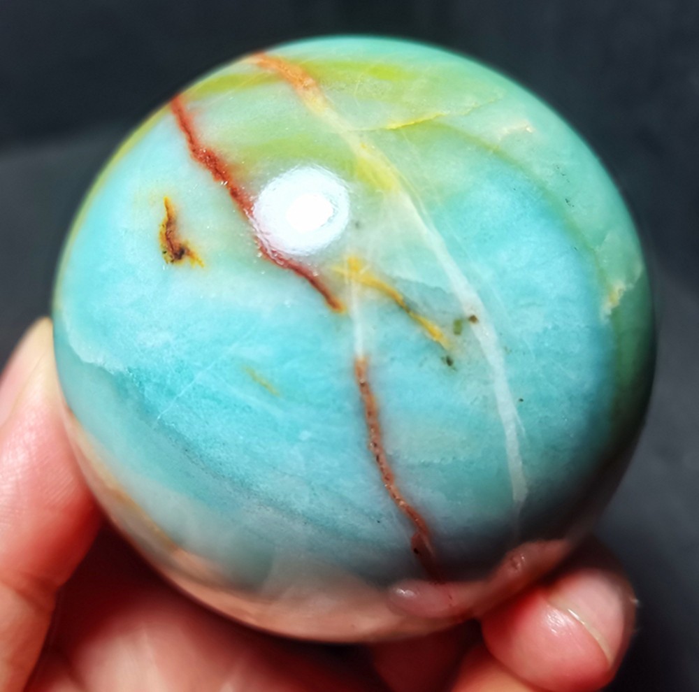 RARE 390G Natural Polished Colorful Sky blue Agate Crystal Ball Healing R2295