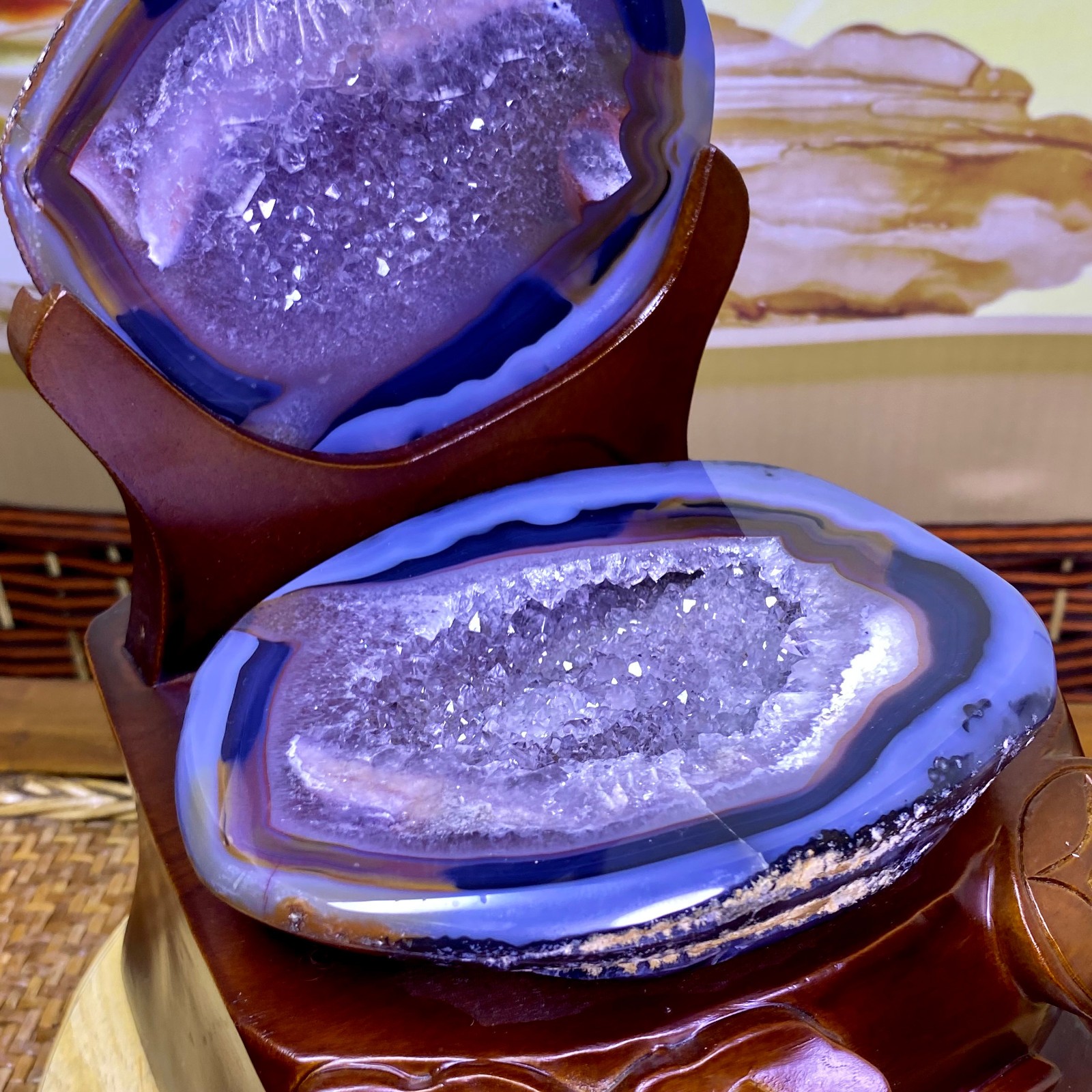 6.92LB Natural amethyst geode quartz cluster specimen cornucopia energ gift+S