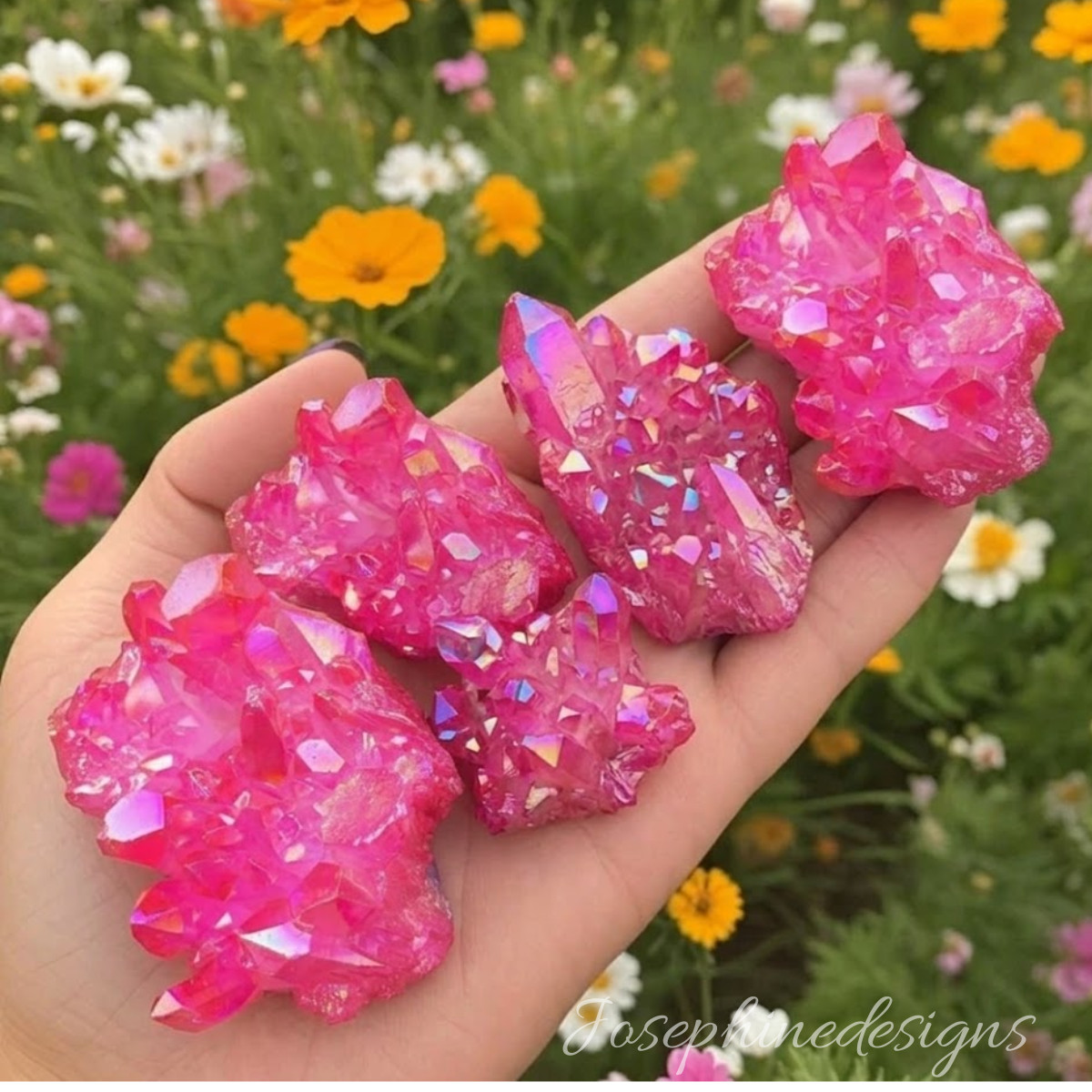 Pink Aura Quartz Crystal Cluster Rose Natural Geode Druzy Specimen Home Decor