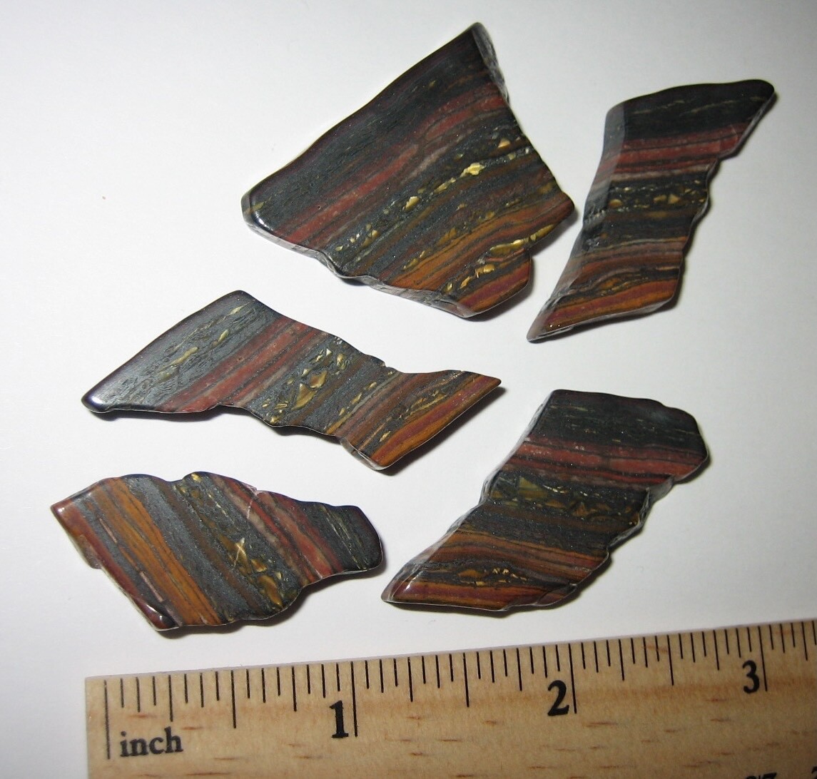 5 TUMBLED POLISHED NATURAL 1.2″- 1.4″ TIGER IRON STONE MINERALS AUSTRALIA 47g *1