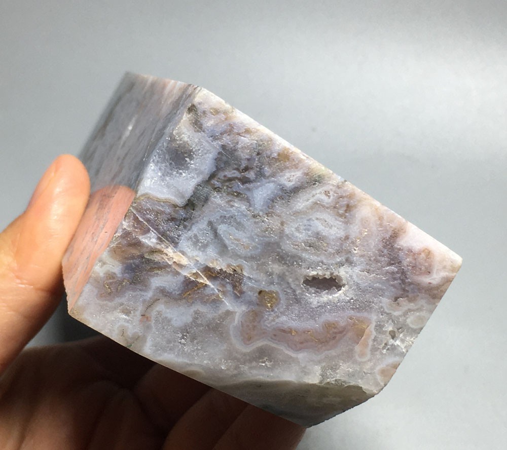 731g NATURAL pink moss agate tower QUARTZ CRYSTAL point HEALING