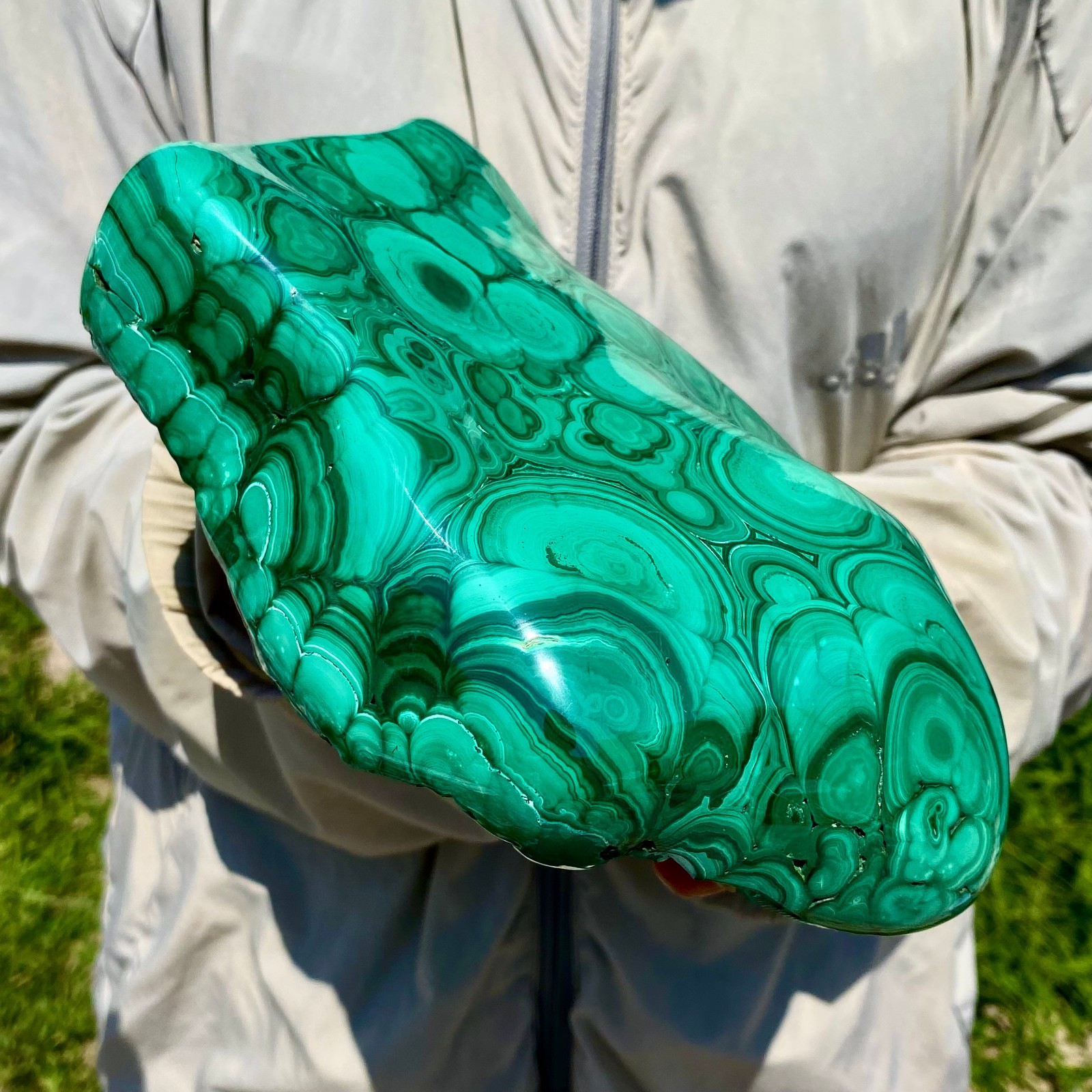 7.49LB Natural glossy Malachite transparent cluster rough mineral sample