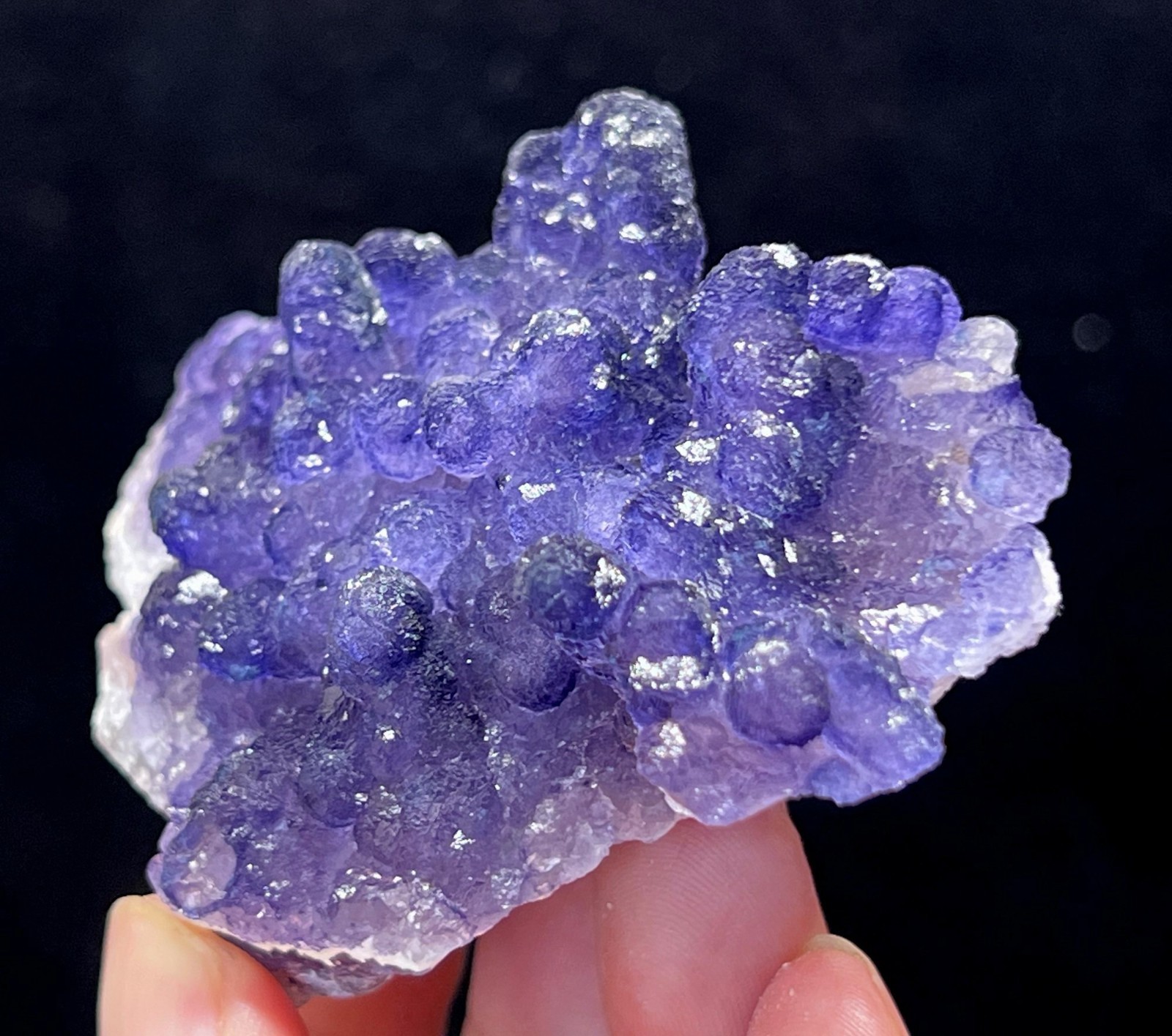 74mm 120g SPARKLING Botryoidal Fluorite from Inner Mongolia, Natural Mineral