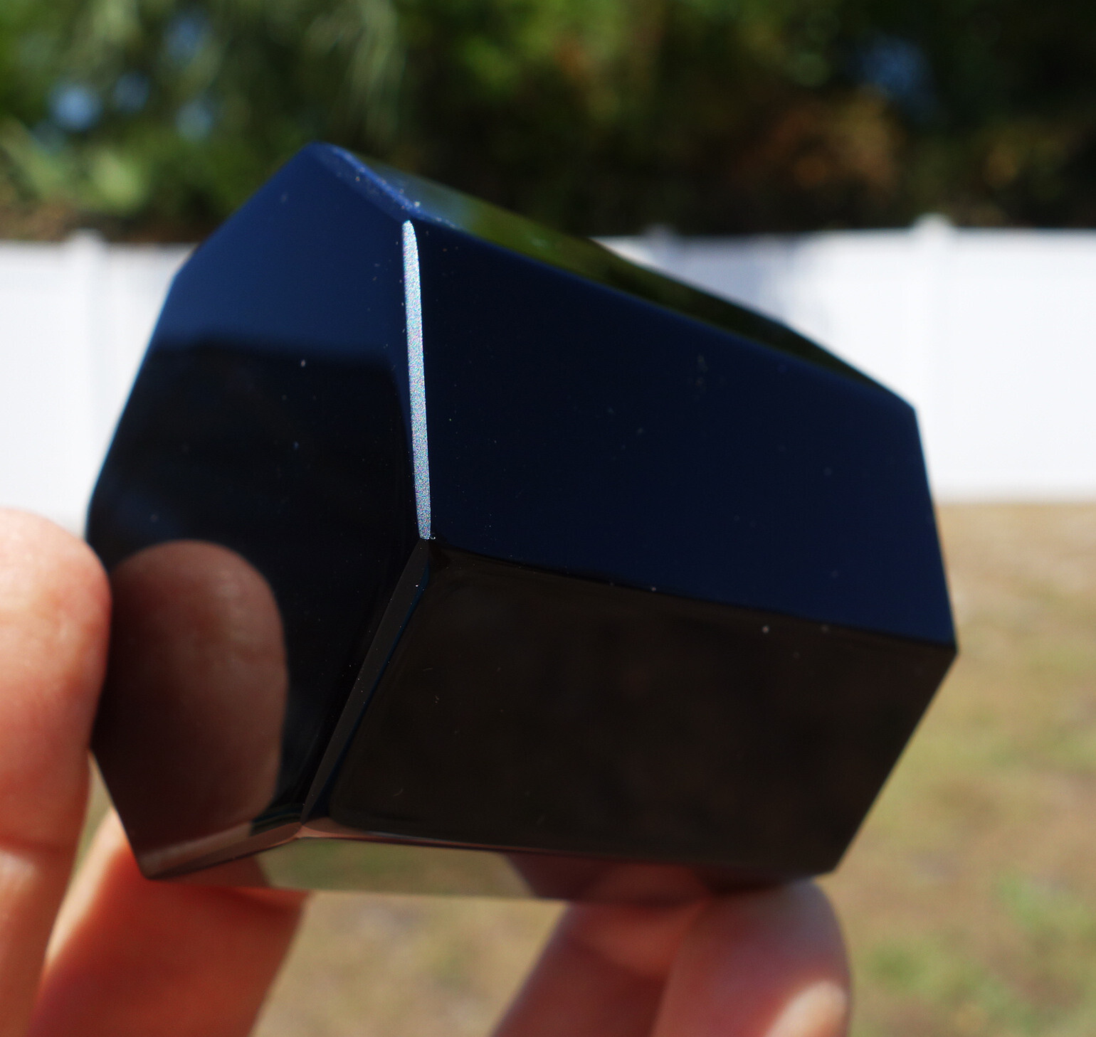 Large Black OBSIDIAN Octagon Scrying Mirror Tarot Crystal MEXICO Volcanic Glass