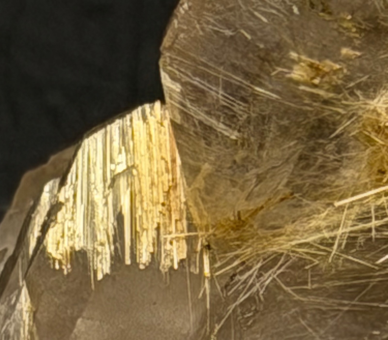 Golden Rutilated Quartz Cluster with Both Internal and External Rutile Sprays