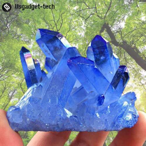 Natural Blue Purple Crystal Quartz Cluster Stone Mineral Healing Specimen Decor