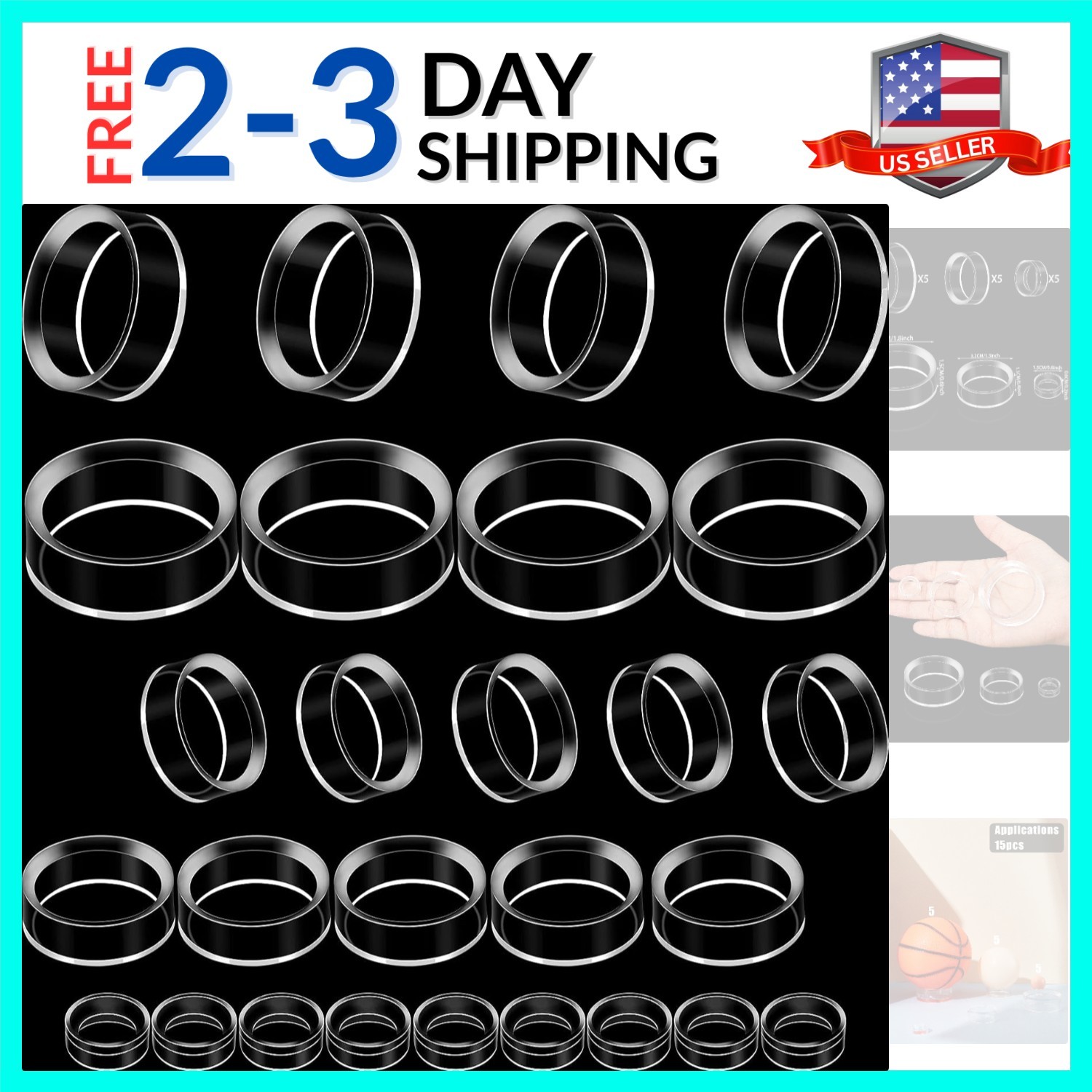 15 Pieces Crystal Sphere Stand Acrylic Sphere Holder Small Medium Large Round…