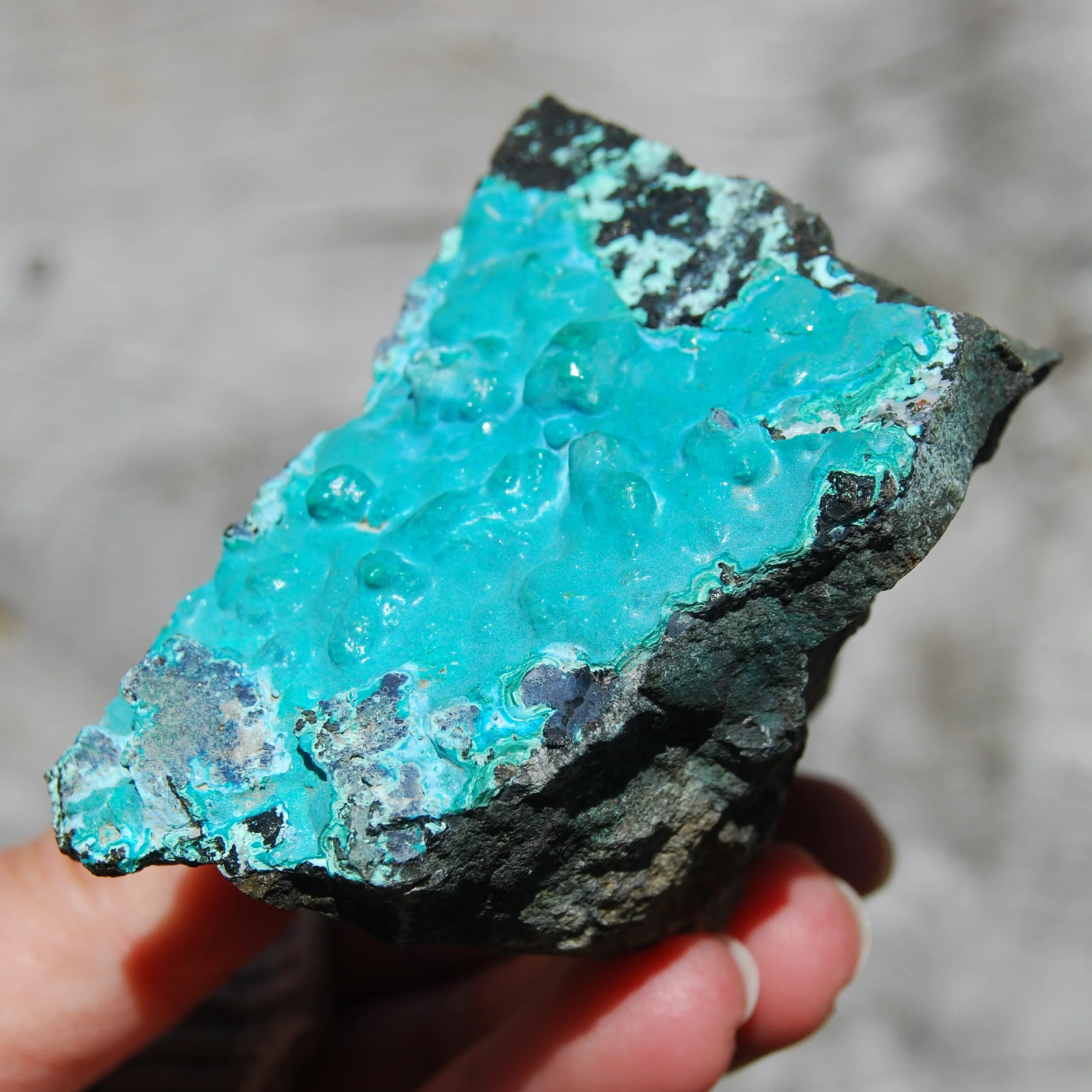 3in 277g Raw Silica Chrysocolla Crystal, Large Natural Rough Chrysocolla Specime