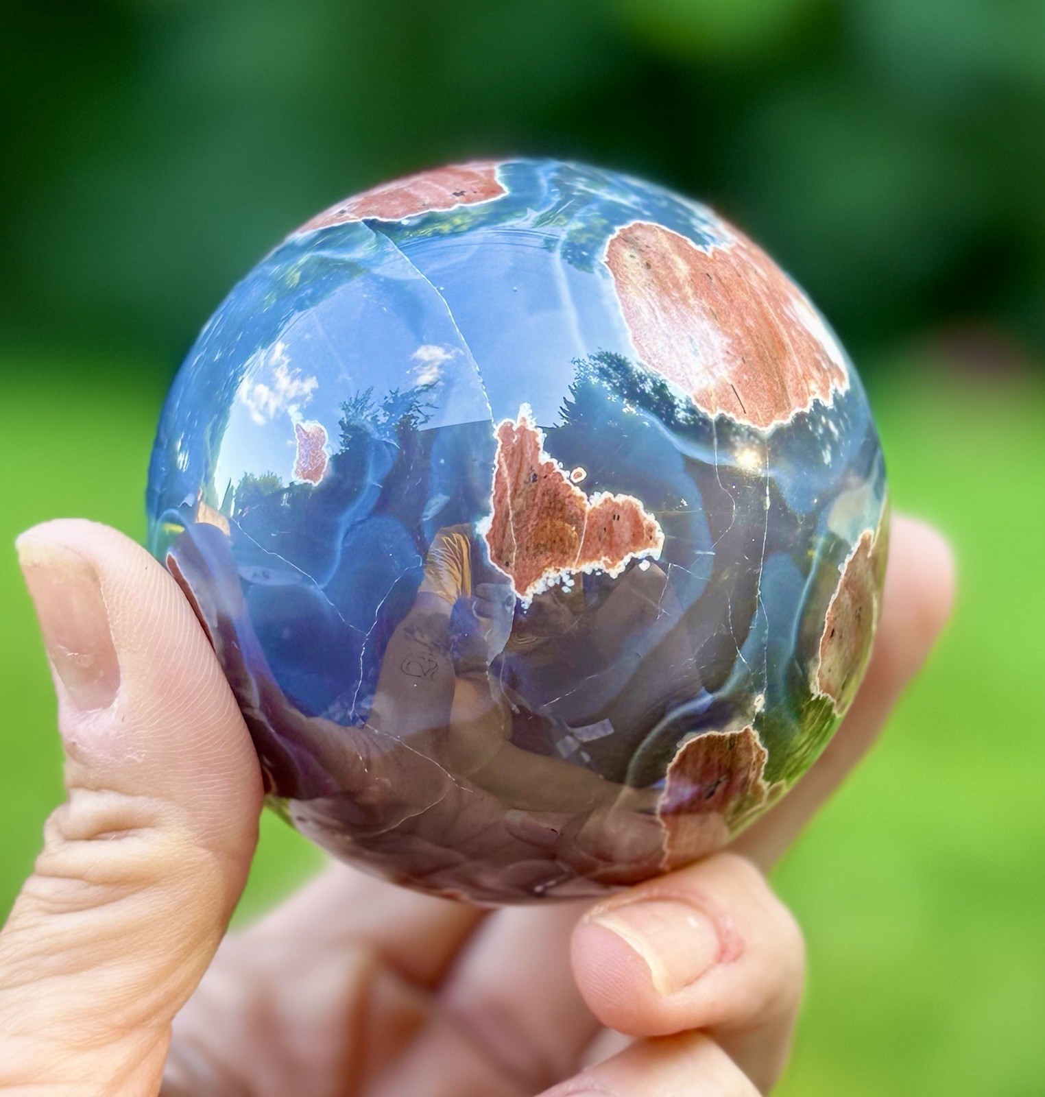 Football Agate Sphere 75mm/600g
