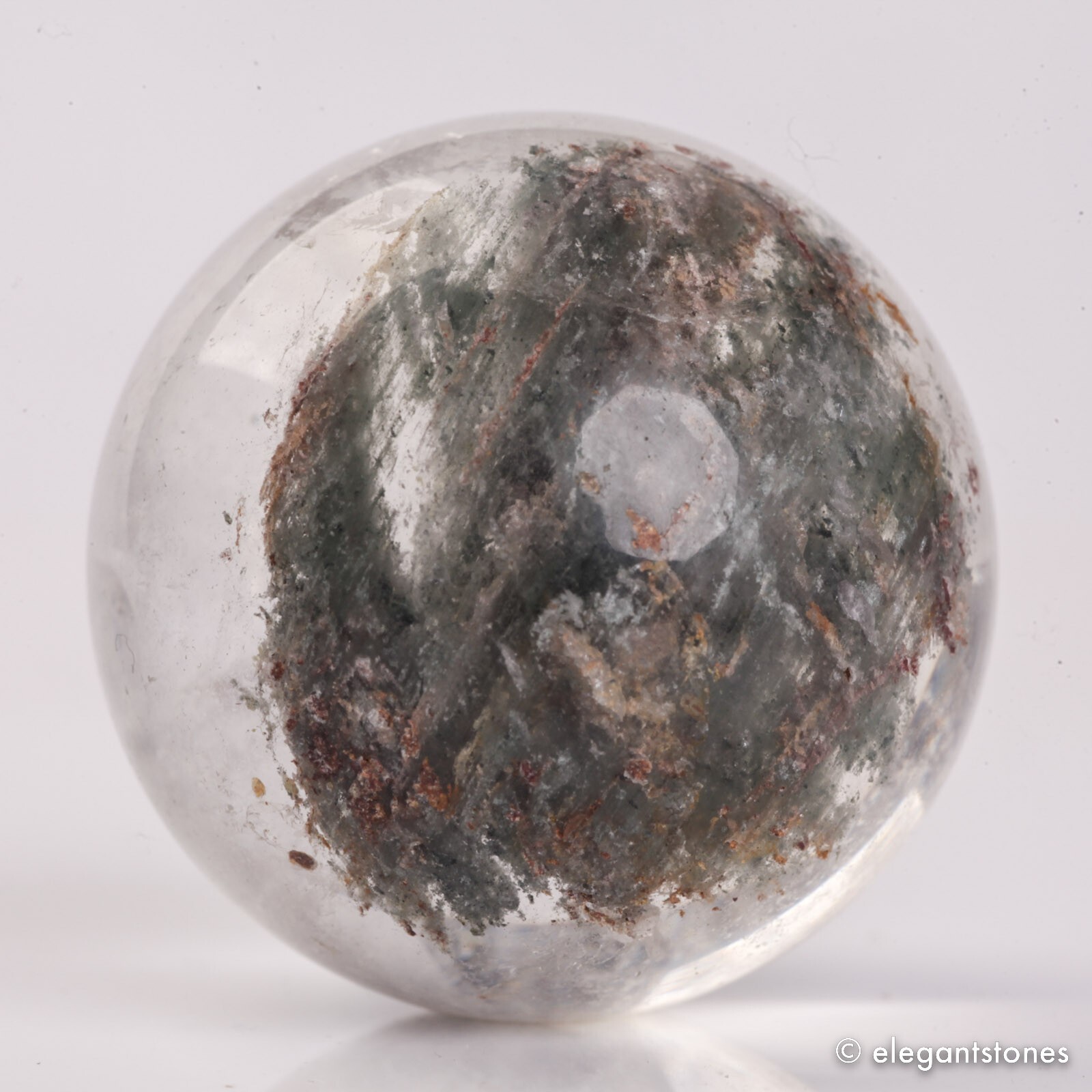 60g35mm Natural Garden/Phantom/Ghost/Lodolite Quartz Crystal Sphere Healing Ball