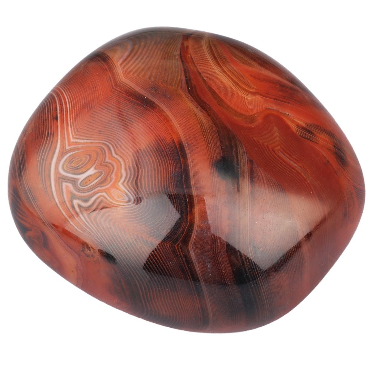 Irregular Polished Banded Agate Palm Worry Stones Healing Crystal with Bag