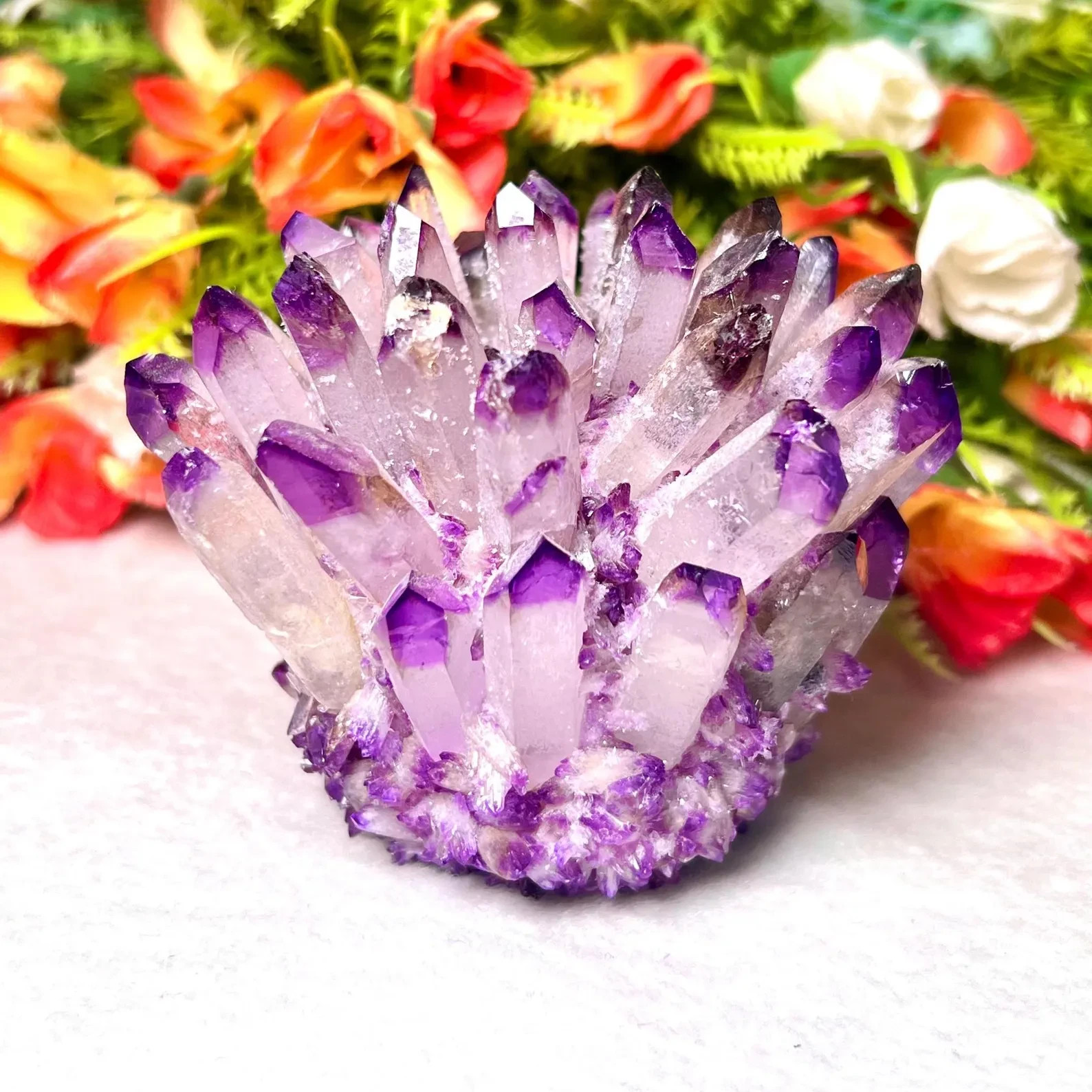 300g Purple Quartz Crystal Cluster Raw Gemstone Home Decoration Mineral Specimen