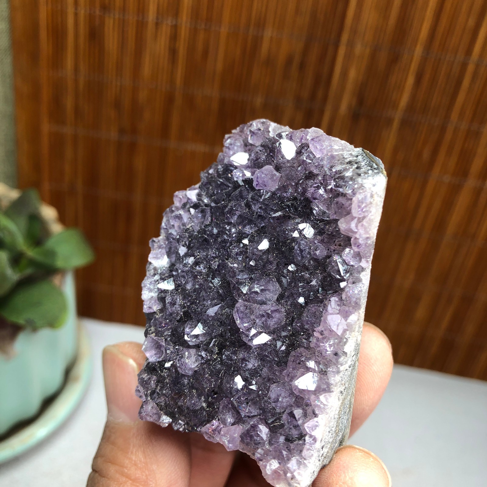 50mm NATURAL amethyst point purple Crystal Cluster Mineral Specimen 92g A1447