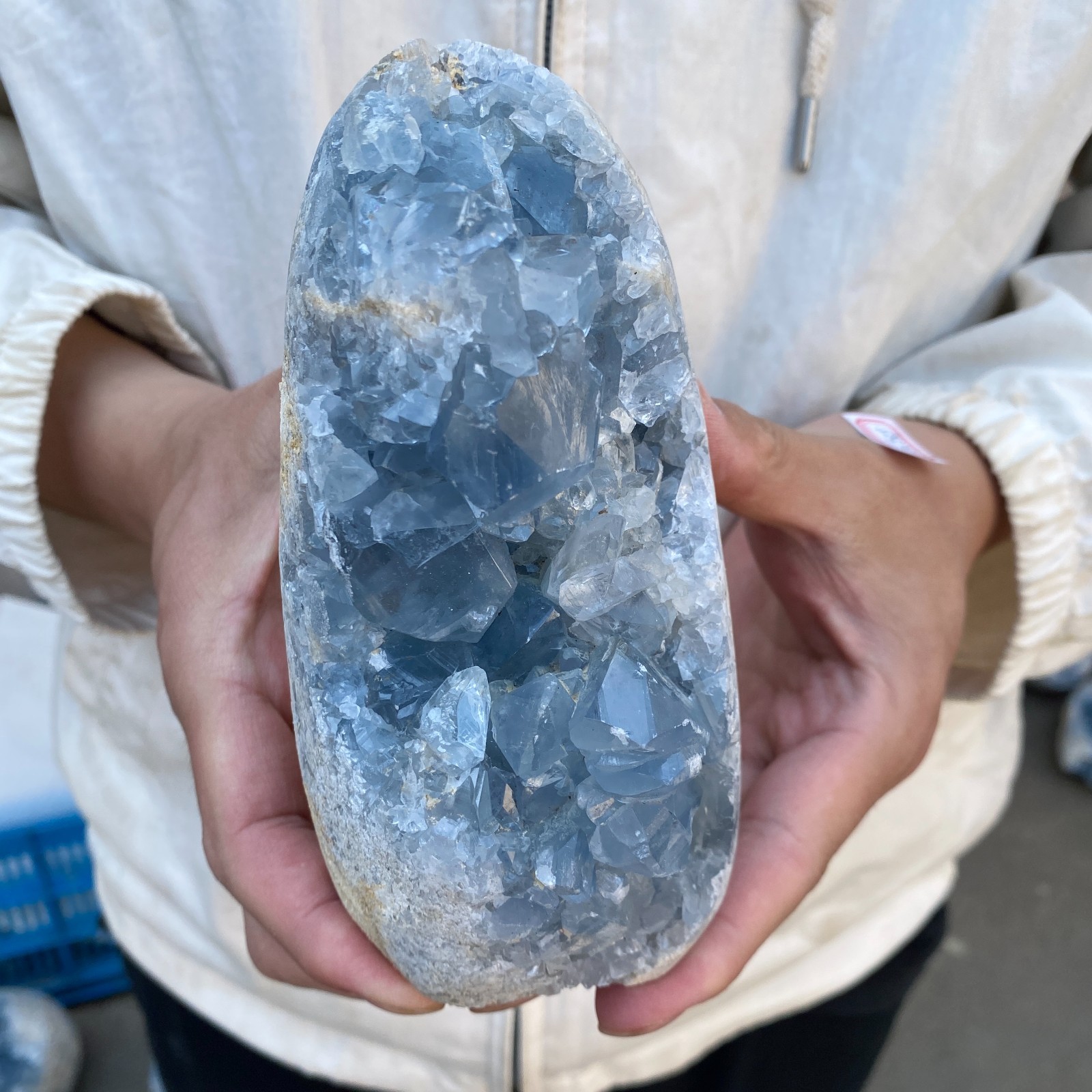 3.7LB Celestite Cluster Blue Geode Crystal Rock Yoga Meditation Reiki Decor