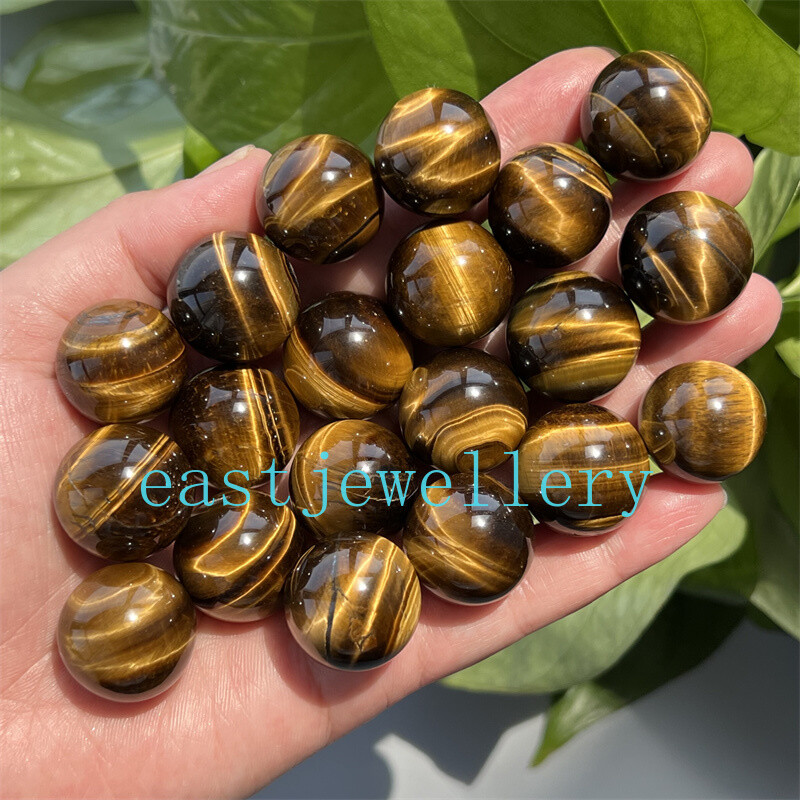 1pc Natural Tiger’s eye jasper Quartz Ball Crystal Sphere Reiki Healing 20mm+