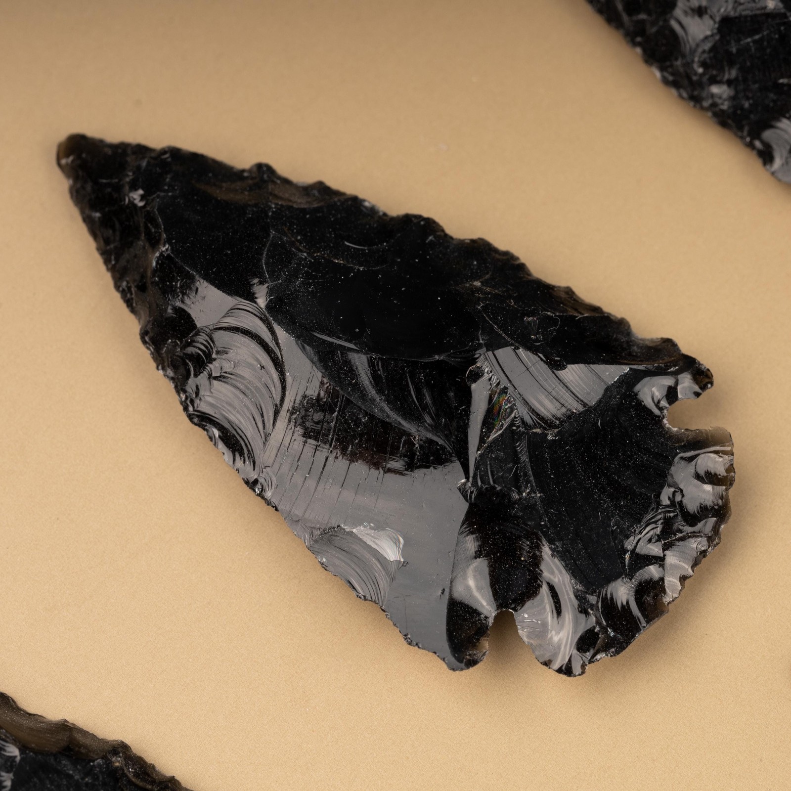 Hand Carved Crystal Arrowhead: 2″ Obsidian, Quartz, Jasper & 1.5″ Amethyst