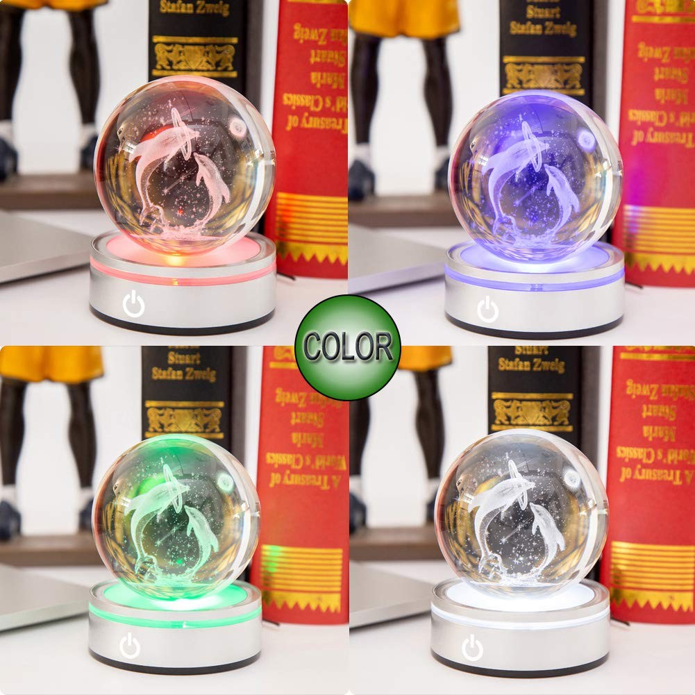 LED Light Base Lighted Display Stand for Crystal Ball Glass Art Tumbler RGB M…