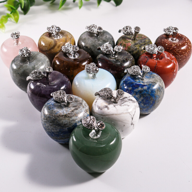 Natural Apple Crystal Decore Stone Healing Charms for Jewelry making DIY Gifts