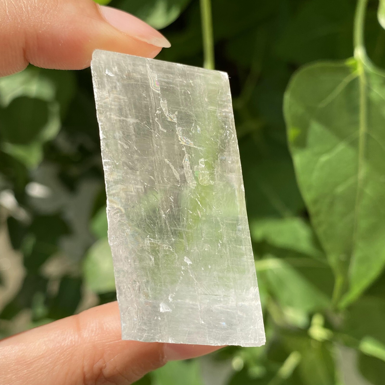 102g Natural Rainbow White Calcite Cube Specimen Crystal Quartz Healing Reiki