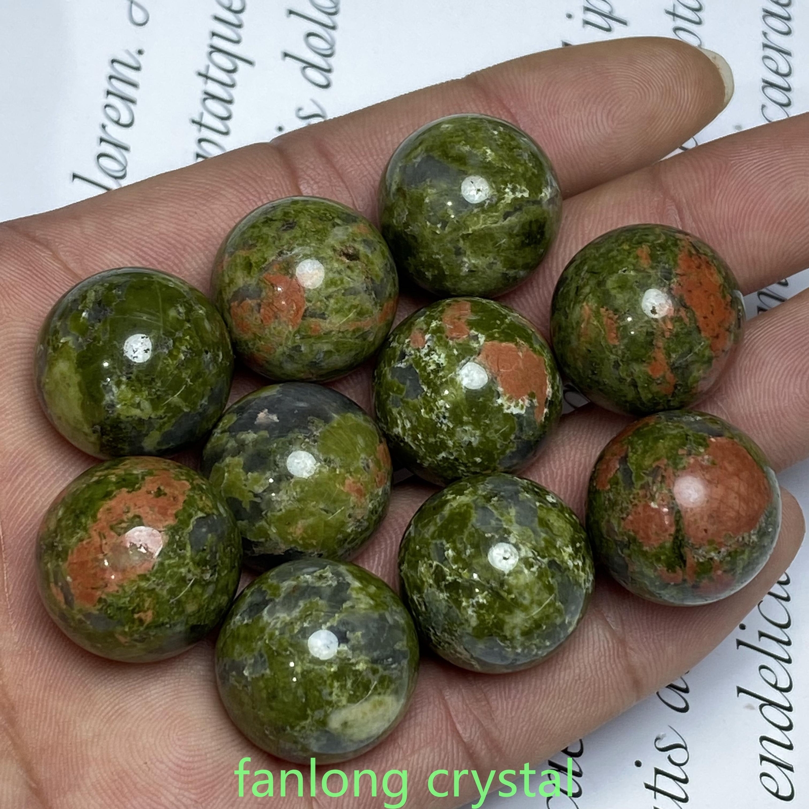 20pc Natural Unakite Ball Sphere Quartz Crystal Mineral Gem Healing 20mm