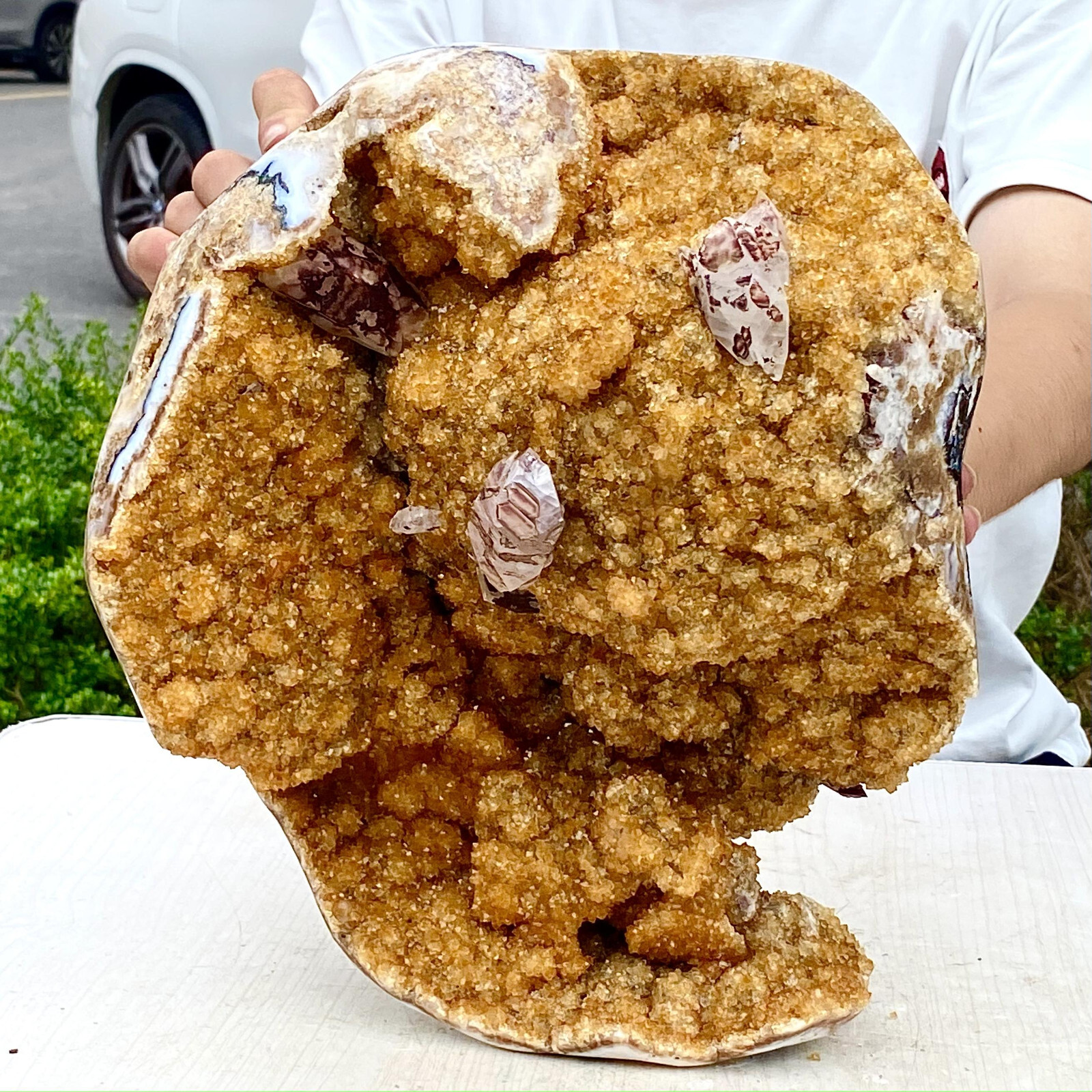 25.3LB Superb Yellow Citrine Crystal Cave Decor Stone Cathedral Geode Specimen