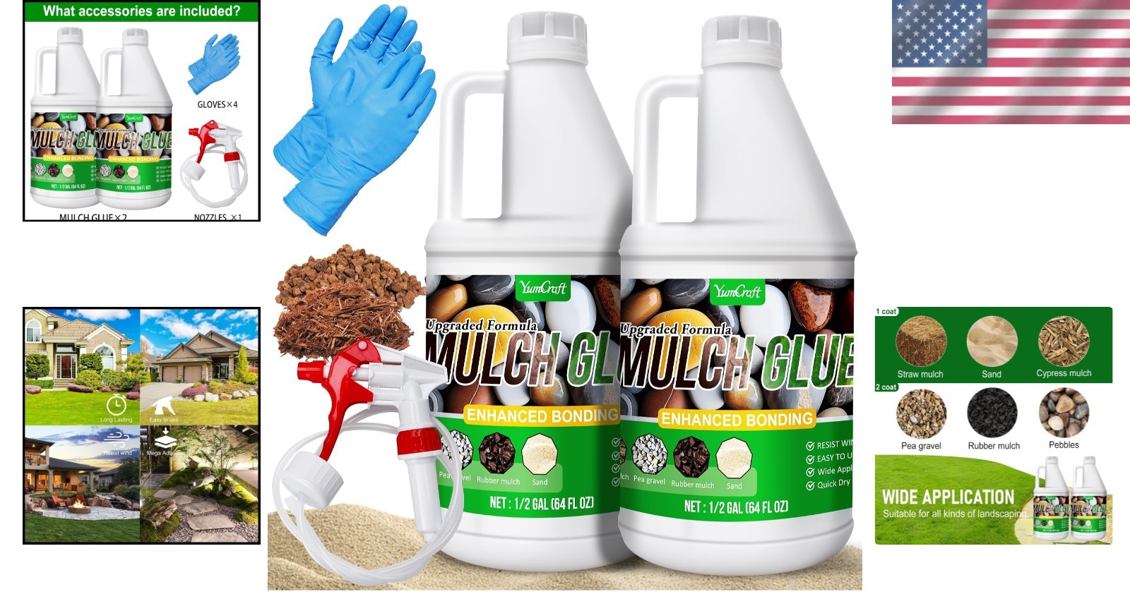 1 Gallon Weatherproof Rock Glue – Non-Toxic Strong Adhesive for Landscaping