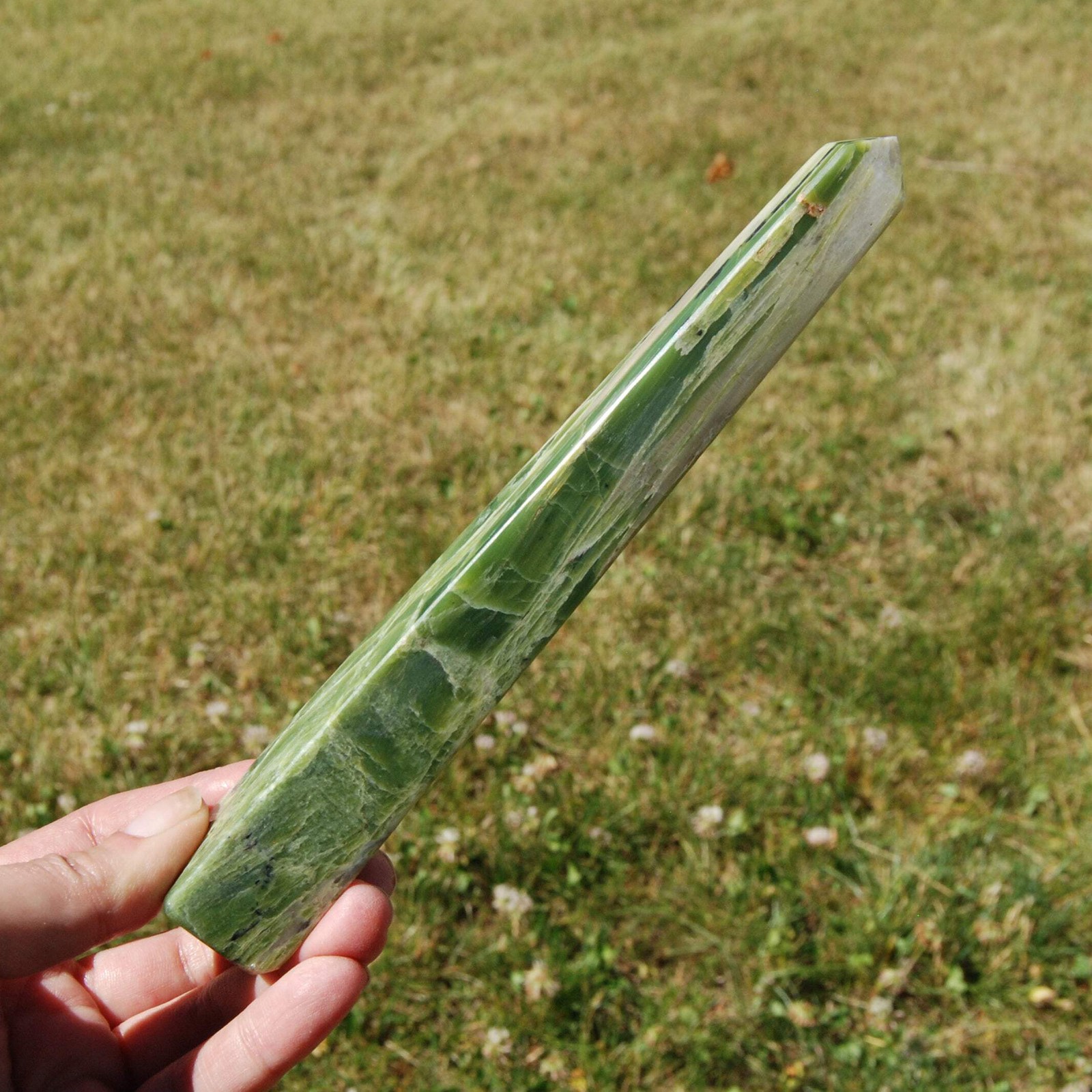 7.5″ Serpentine Crystal Tower Obelisk – 219g Stone of Transformation, Stability