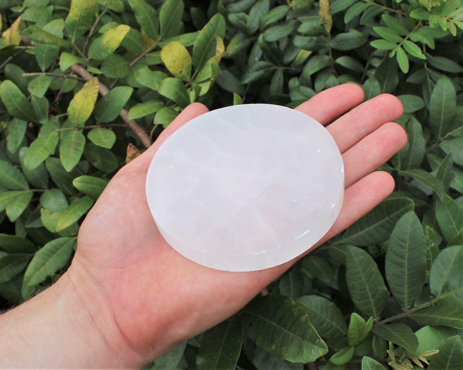 Selenite Charging Station: 4″ Flat Circle / Round Polished Crystal Plate