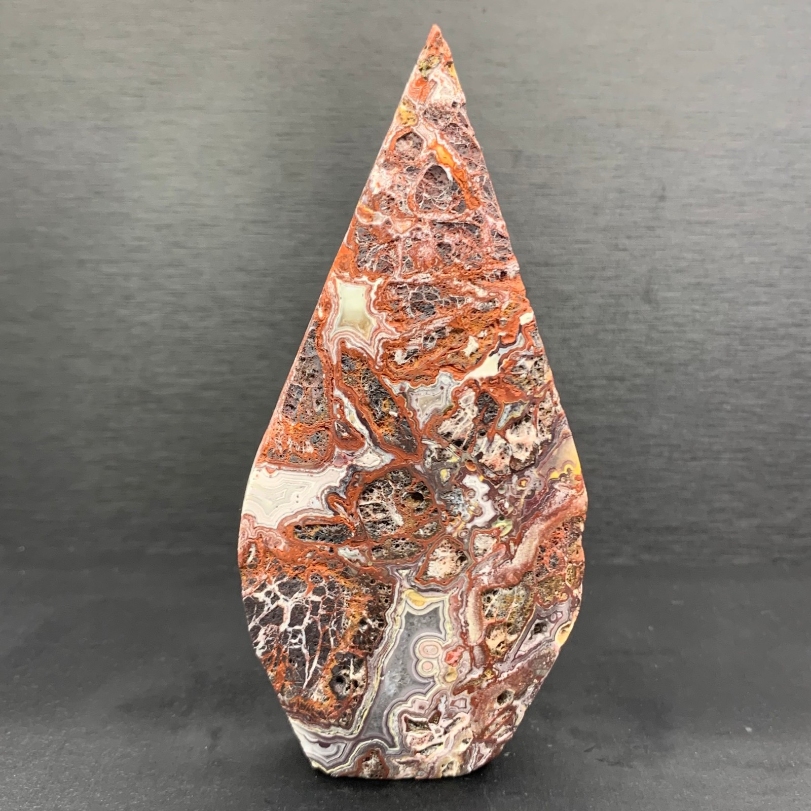205g Natural Mexican agate Tear Drop Tower Crystal Quartz Stone Point Healing