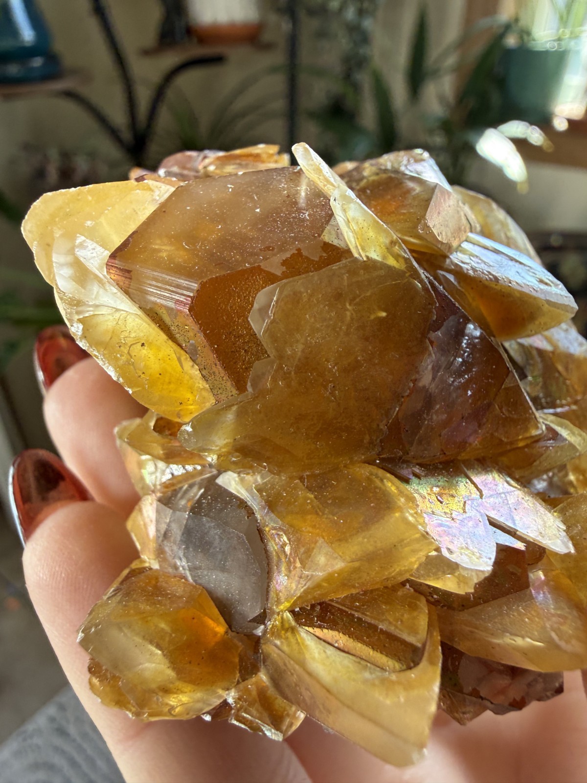 Rare Iridescent Orange Calcite Crystal Cluster – Hengyang, Hunan, China – 7.05oz