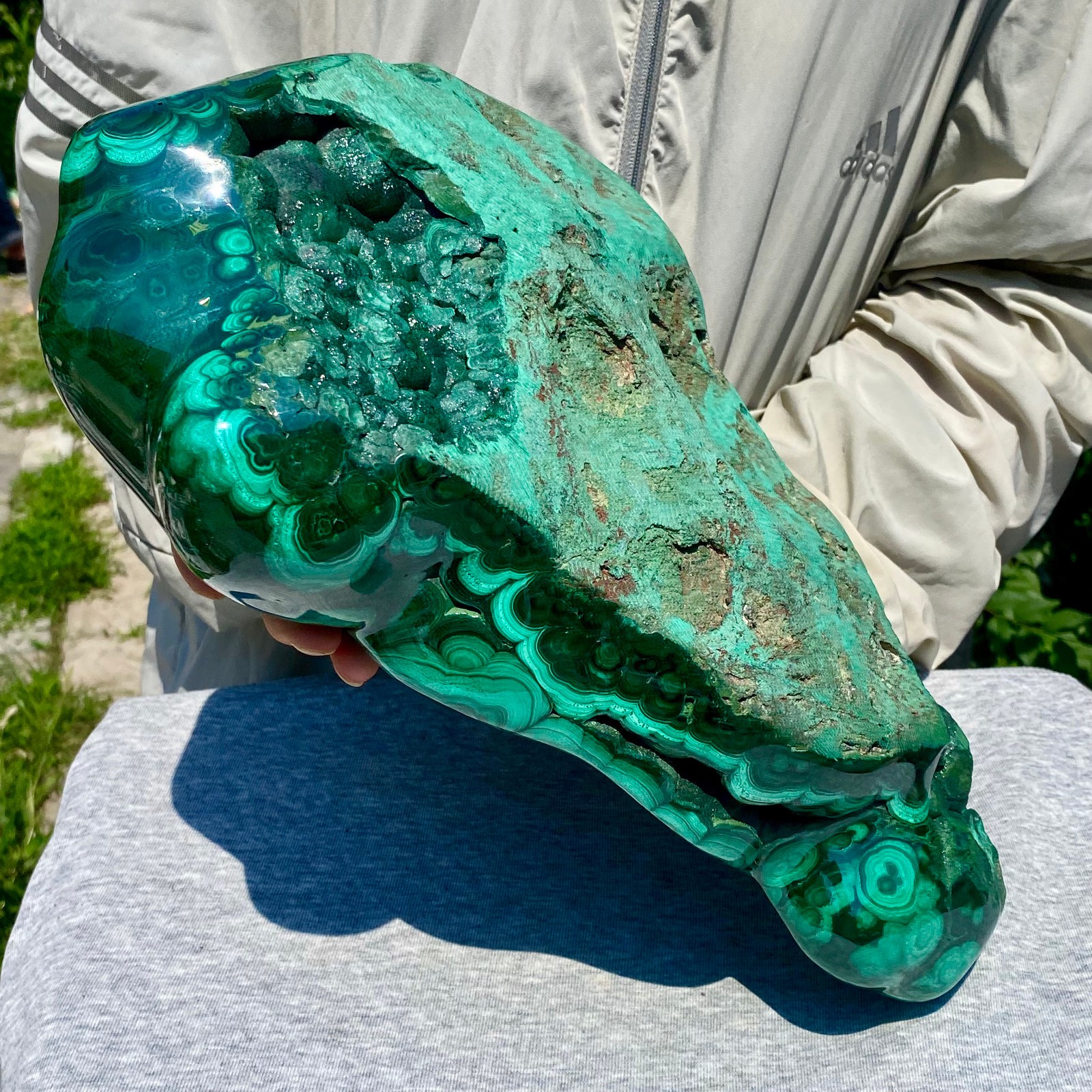 27.97LB Natural Polished Malachite Mineral freeform specimen Reiki Stone